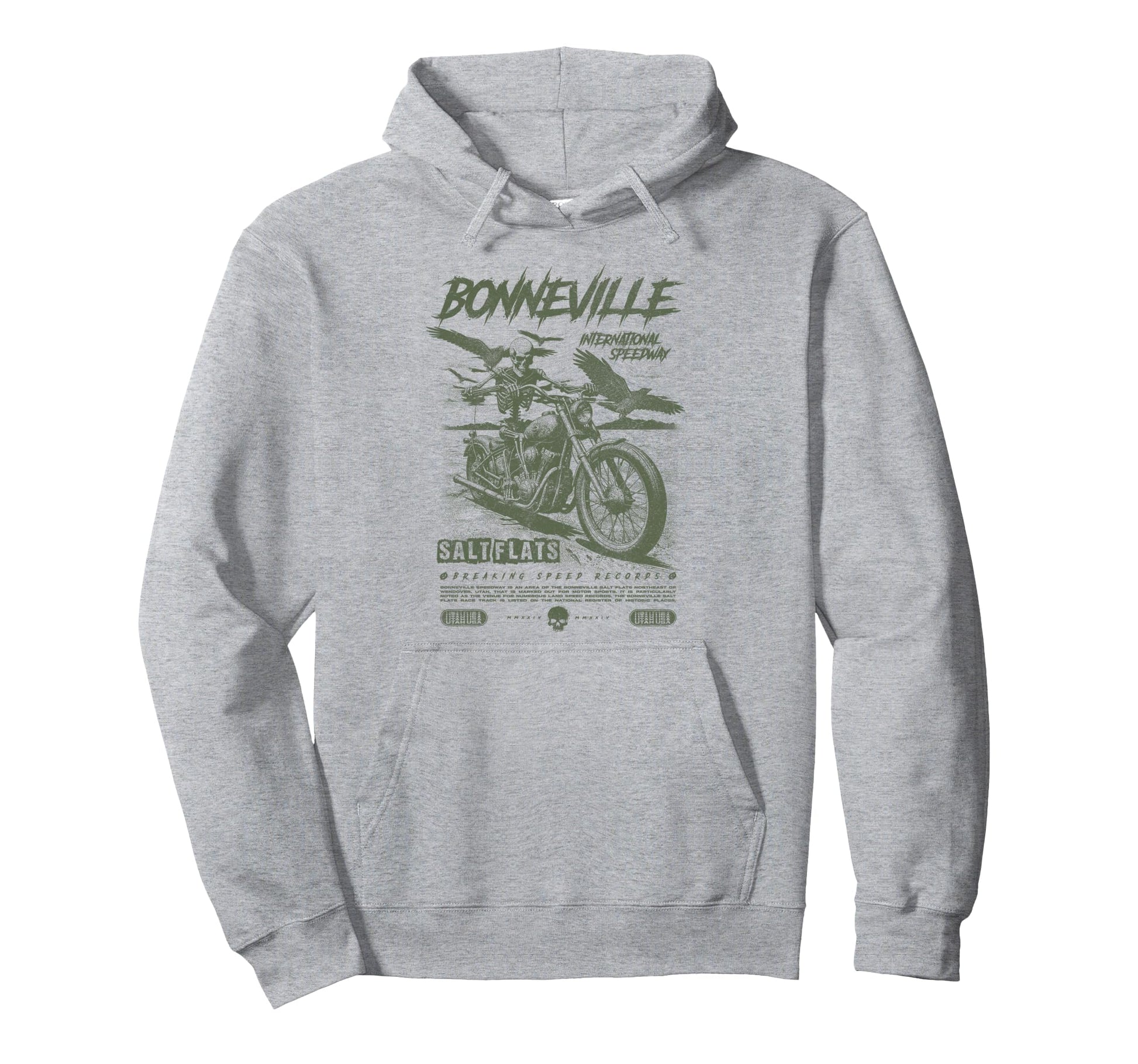 Bonneville Salt Flats Motorcycle Racing Hoodie - Graphic Print for Adults - T-Shirt, Sweatshirt, Hoodie