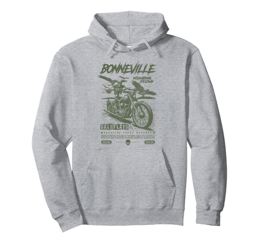 Bonneville Salt Flats Motorcycle Racing Hoodie - Graphic Print for Adults - T-Shirt, Sweatshirt, Hoodie