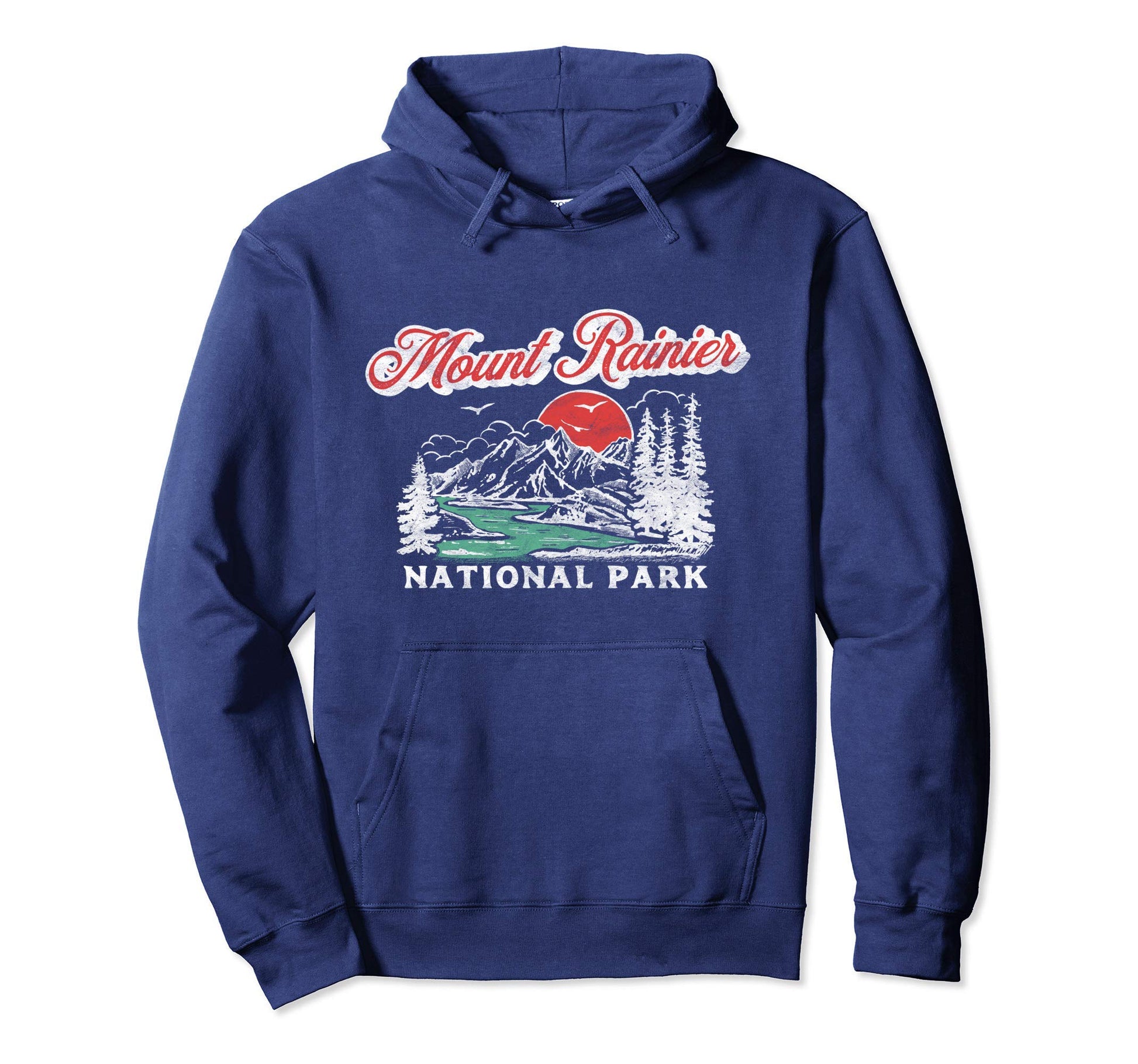 Mount Rainier National Park 80S Hoodie - Aesthetic Graphic for Adults - T-Shirt, Sweatshirt, Hoodie