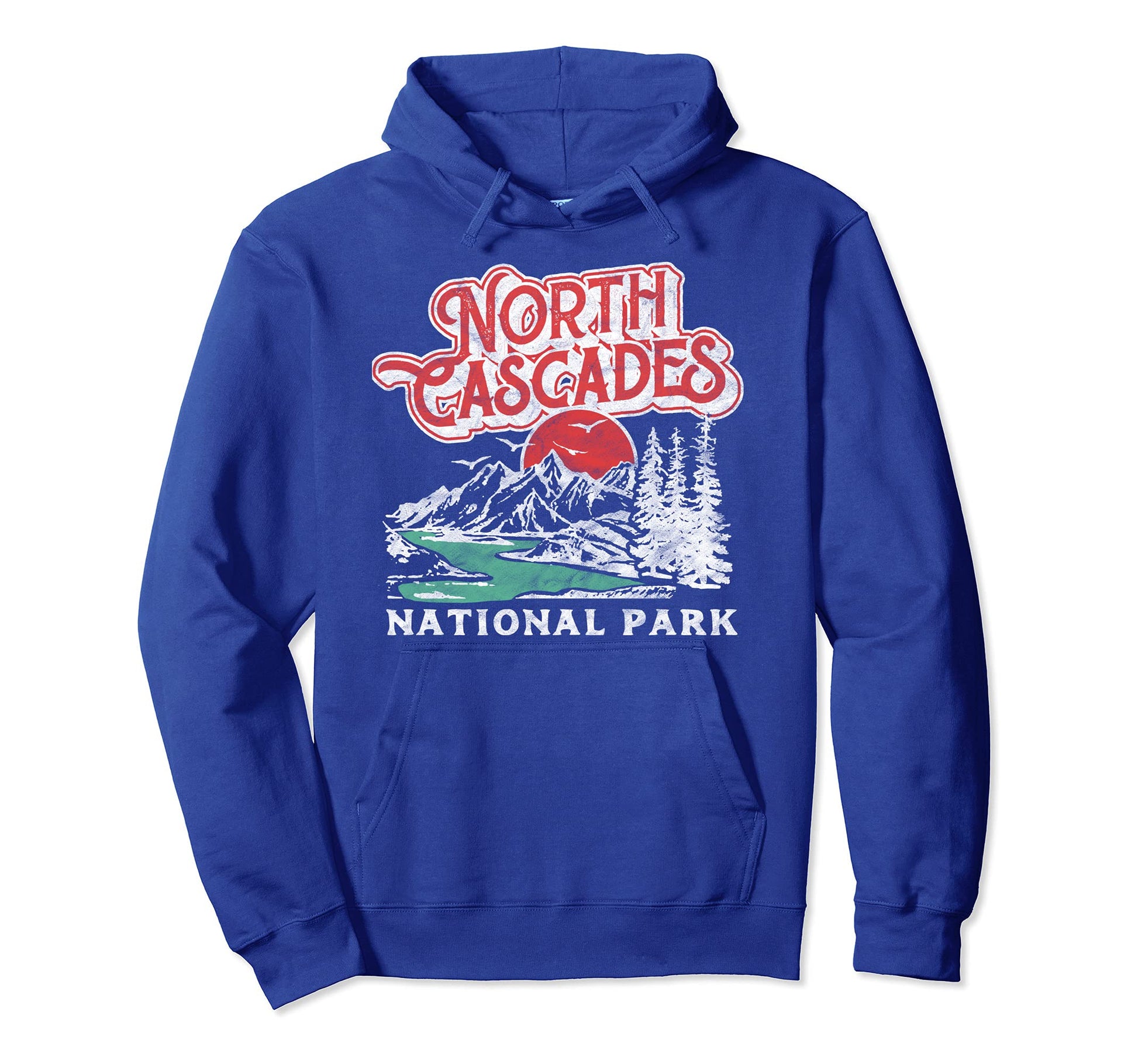 North Cascades National Park 80S Hoodie - Custom Art Print Unisex - T-Shirt, Sweatshirt, Hoodie