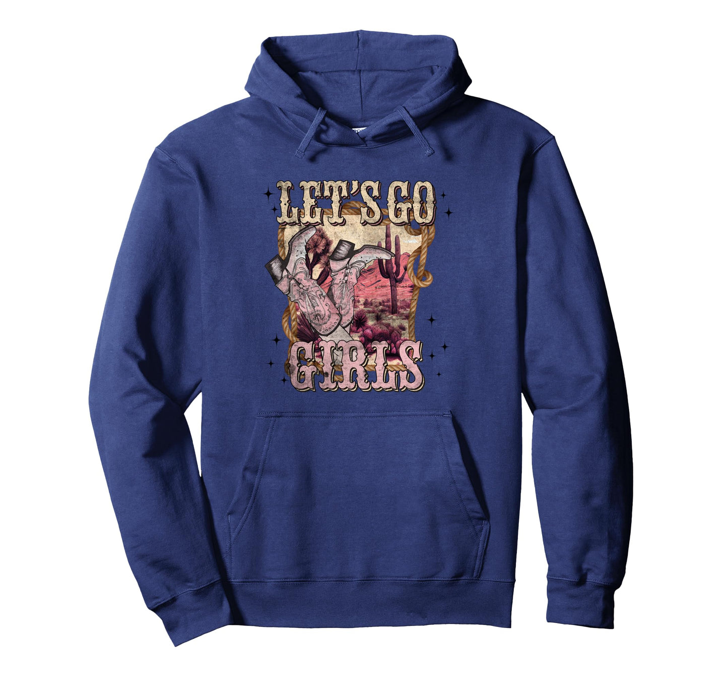 Cowboy Boots Cactus Western Desert Hoodie - Novelty Apparel for Adults - T-Shirt, Sweatshirt, Hoodie