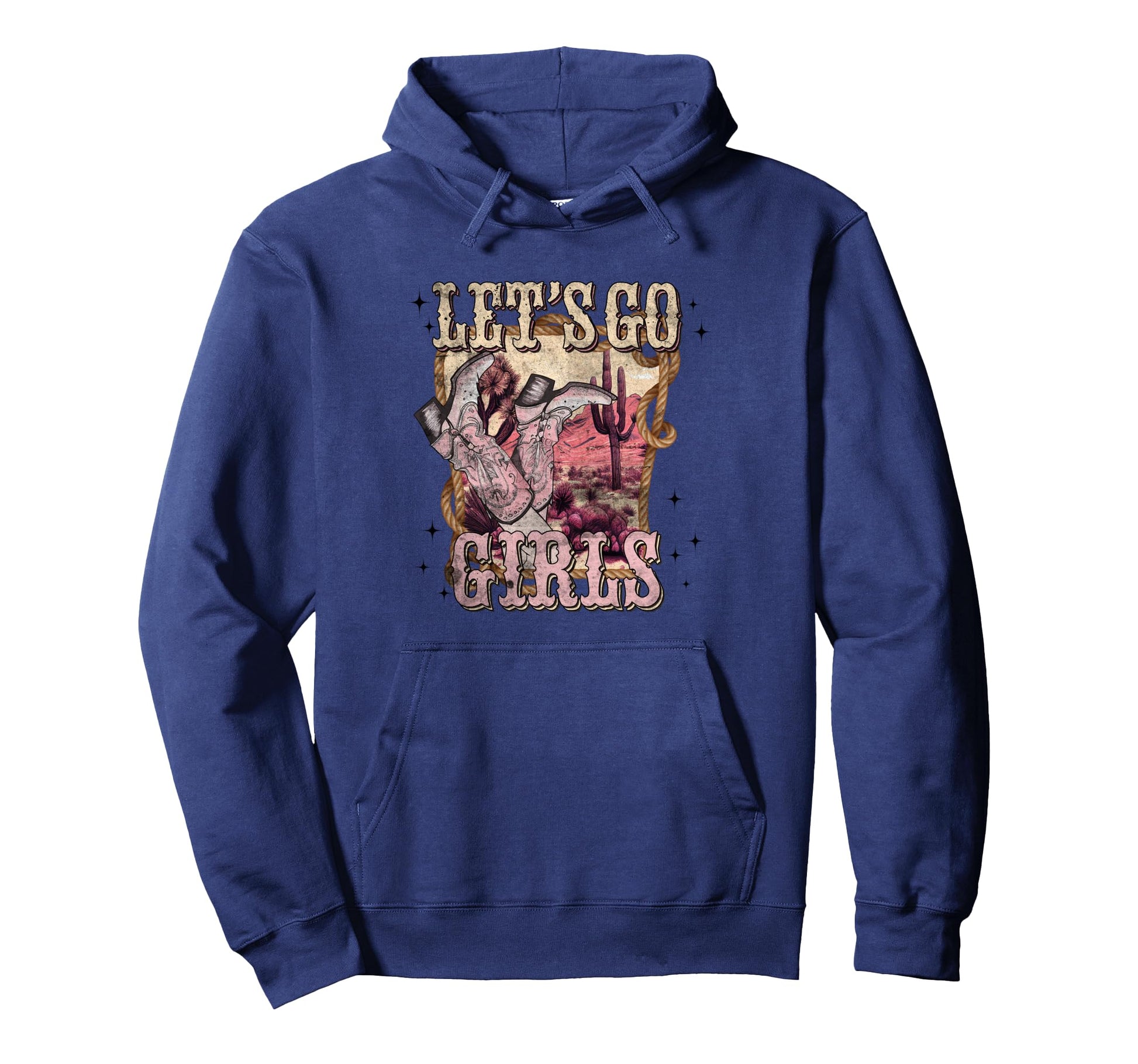 Cowboy Boots Cactus Western Desert Hoodie - Novelty Apparel for Adults - T-Shirt, Sweatshirt, Hoodie