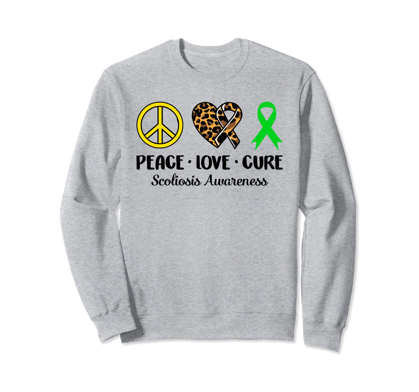 Scoliosis Awareness Peace Love Sweatshirt - Aesthetic Graphic Unisex - T-Shirt, Sweatshirt, Hoodie