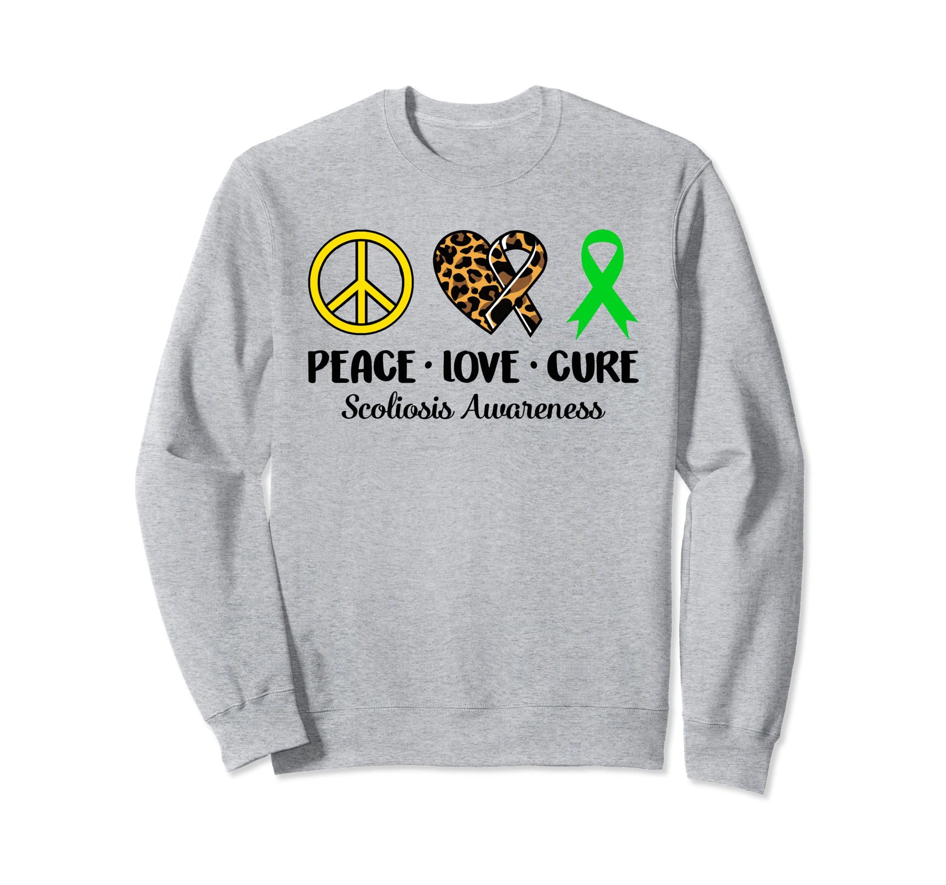 Scoliosis Awareness Peace Love Sweatshirt - Aesthetic Graphic Unisex - T-Shirt, Sweatshirt, Hoodie