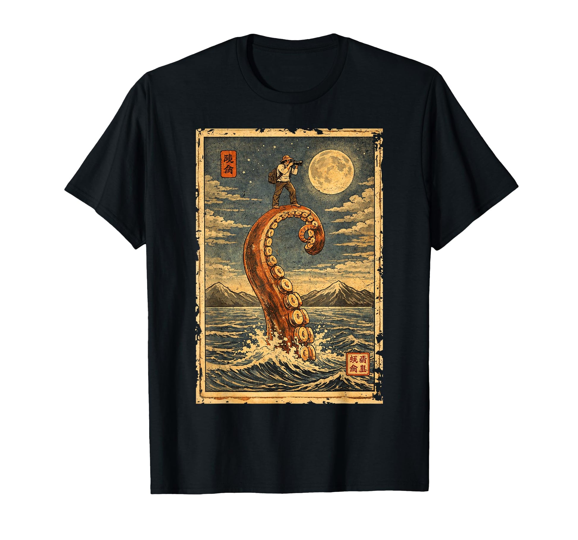 Photographer Japanese Octopus Camera T-Shirt - Streetwear Style Men Women - T-Shirt, Sweatshirt, Hoodie