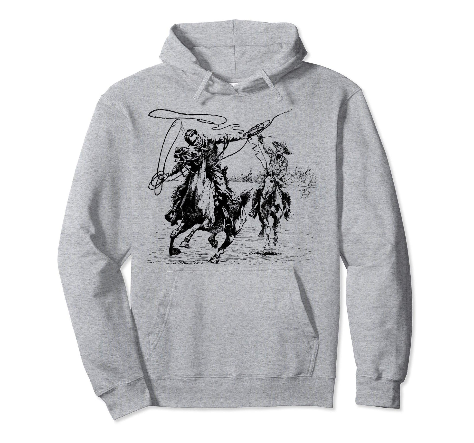 Cowboy Rodeo Cow Horse Yeehaw Novelty Hoodie - Graphic Print Men Women - T-Shirt, Sweatshirt, Hoodie