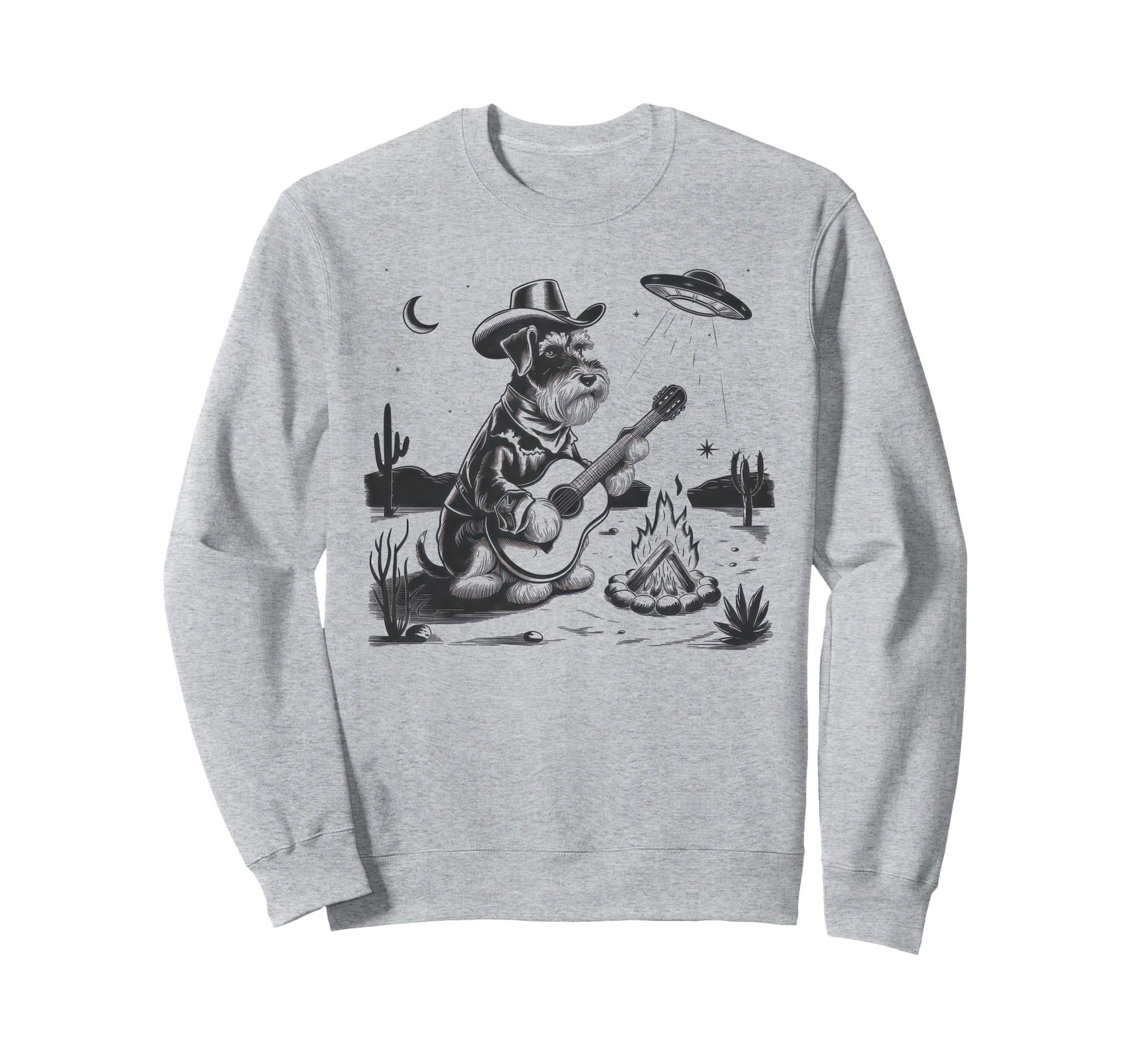Schnauzer Schnauzer Ufo Western Sweatshirt - Streetwear Style Unisex - T-Shirt, Sweatshirt, Hoodie