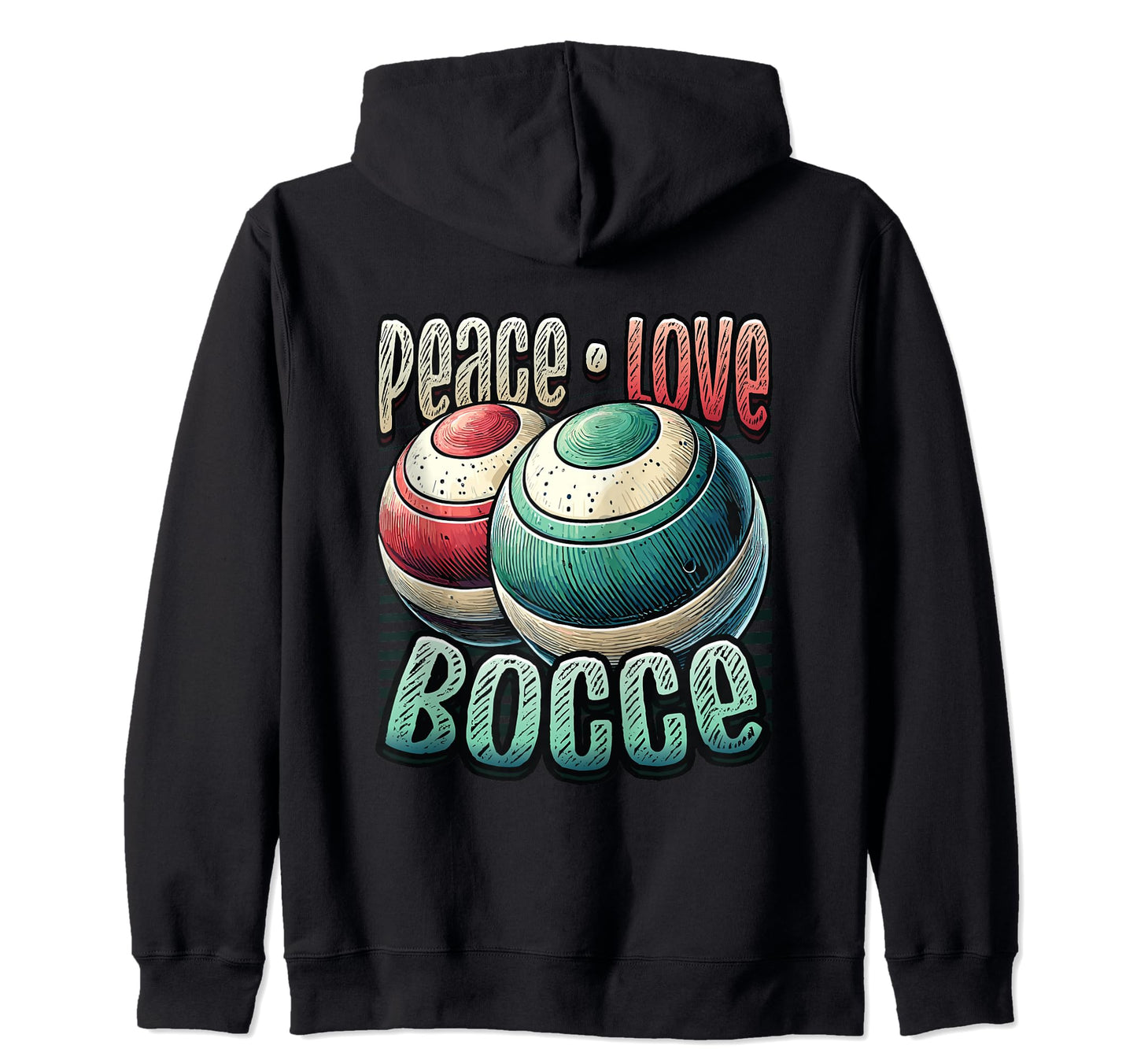 Peace Love Bocce Ball Enthusiast T-Shirt - Trendy Graphic for Adults - T-Shirt, Sweatshirt, Hoodie