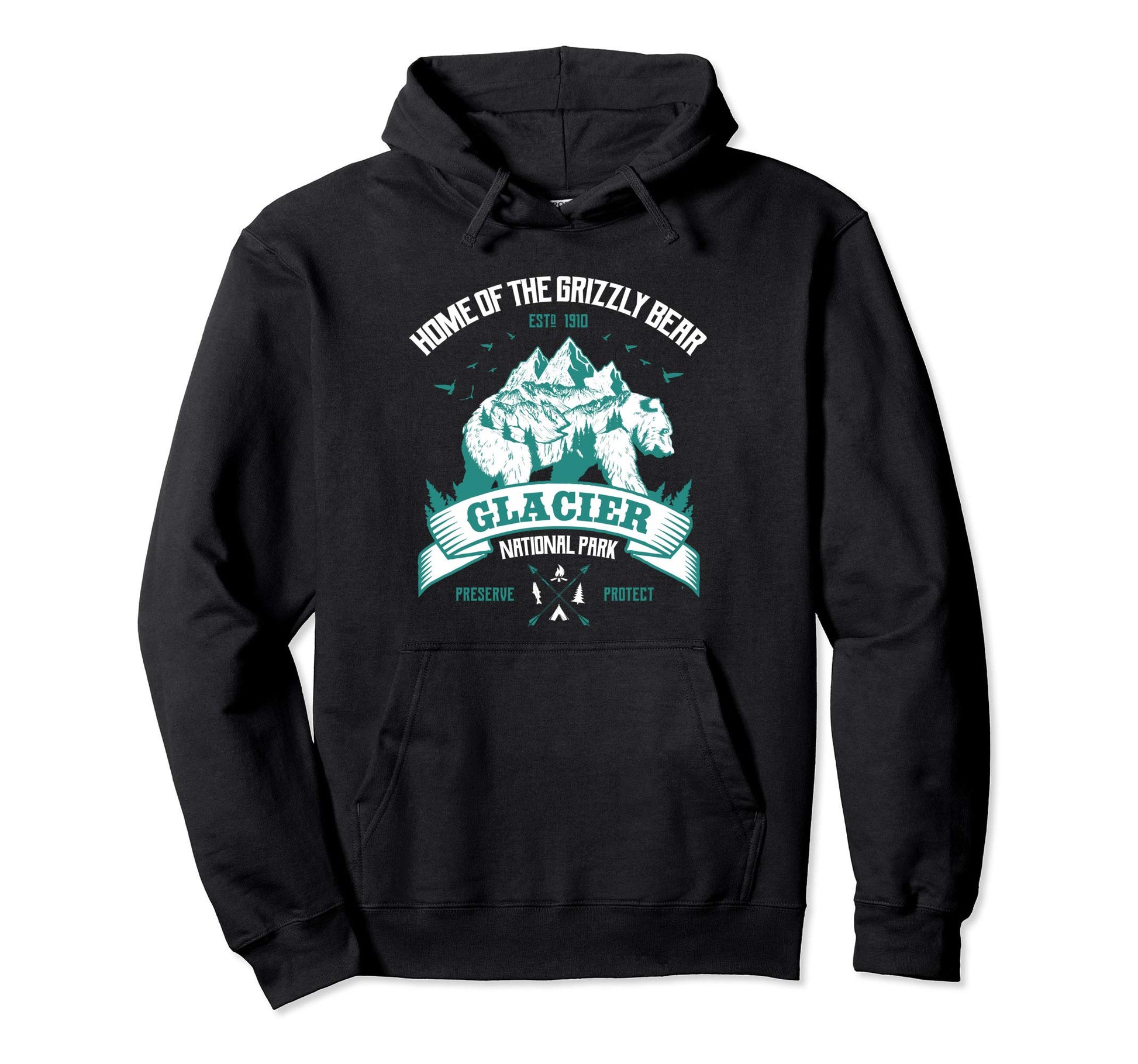 Glacier National Park Hoodie - Aesthetic Graphic Unisex - T-Shirt, Sweatshirt, Hoodie