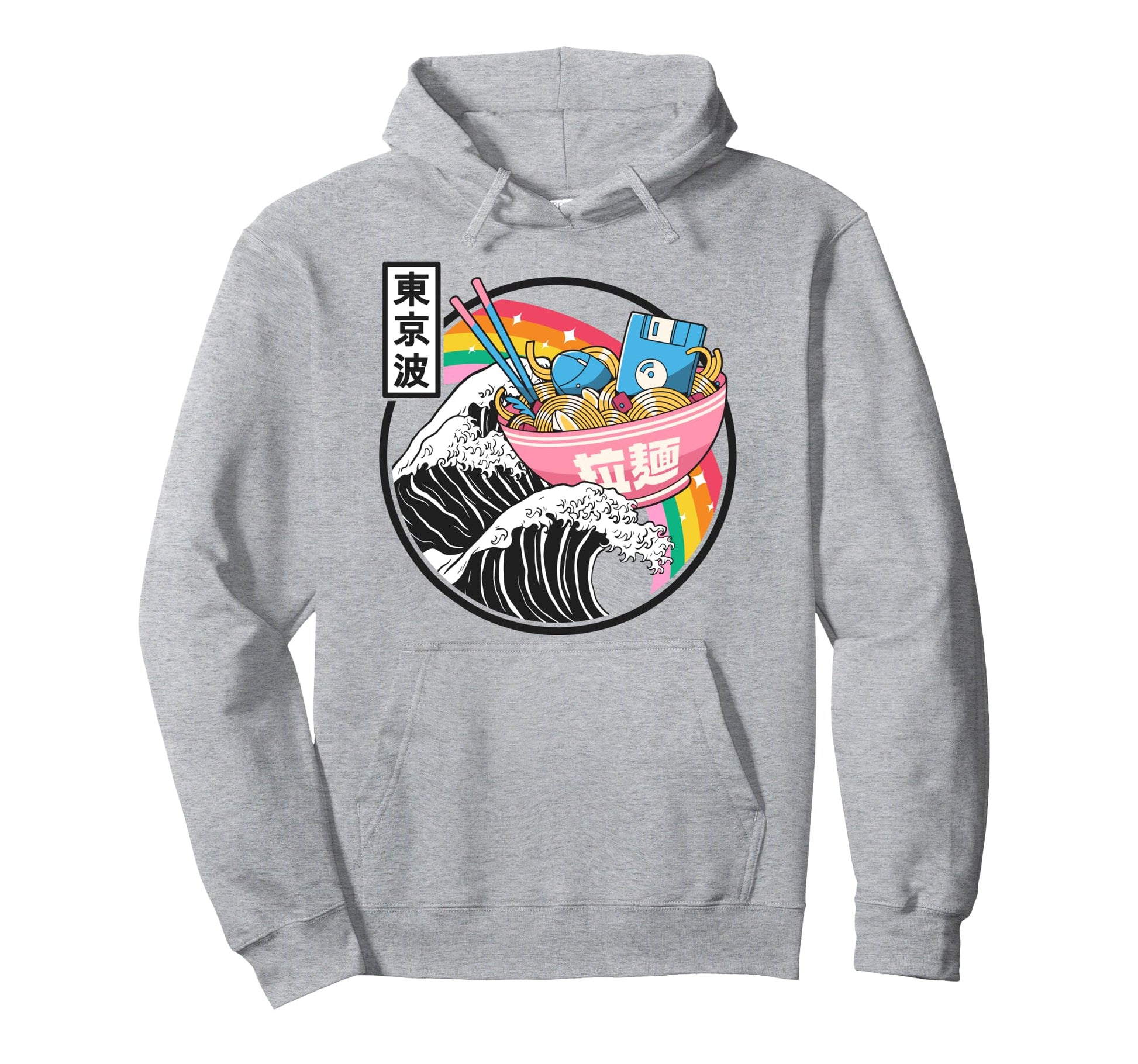 Digital Ramen Bowl Kanagawa Wave Japan Hoodie - Unique Graphic Unisex - T-Shirt, Sweatshirt, Hoodie