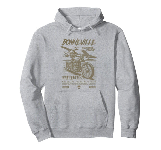Bonneville Salt Flats Motorcycle Hoodie - Streetwear Style Men Women - T-Shirt, Sweatshirt, Hoodie