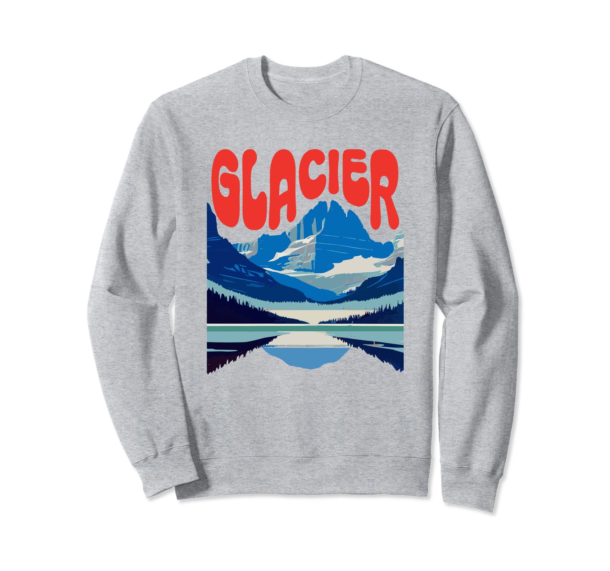 Glacier National Park 80S Sweatshirt - Graphic Print Men Women - T-Shirt, Sweatshirt, Hoodie