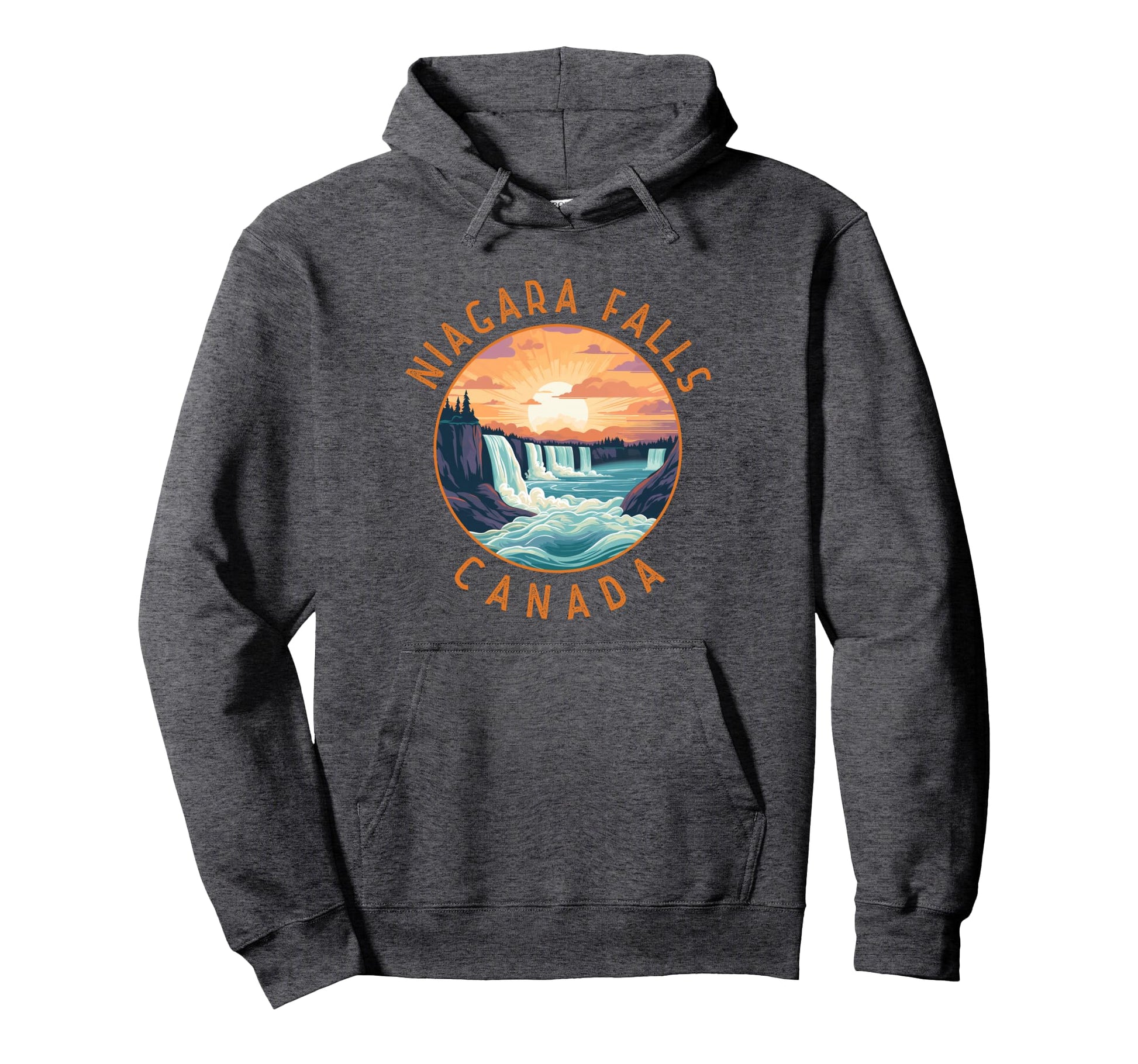 Niagara Falls Canada Distressed Circle Hoodie - Unique Graphic for Adults - T-Shirt, Sweatshirt, Hoodie