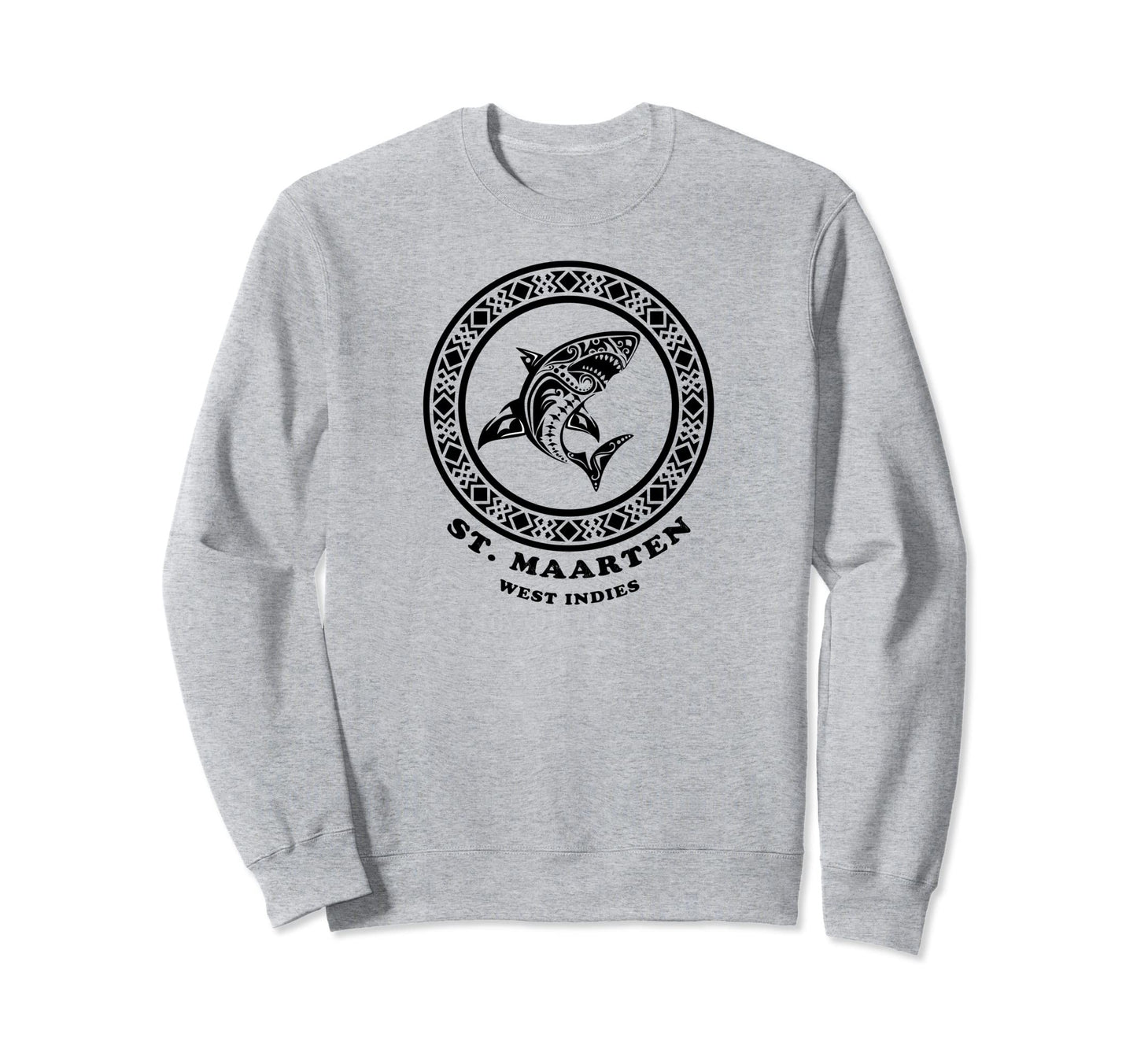 St Maarten West Indies Tribal Shark Sweatshirt - Unique Graphic Men Women - T-Shirt, Sweatshirt, Hoodie