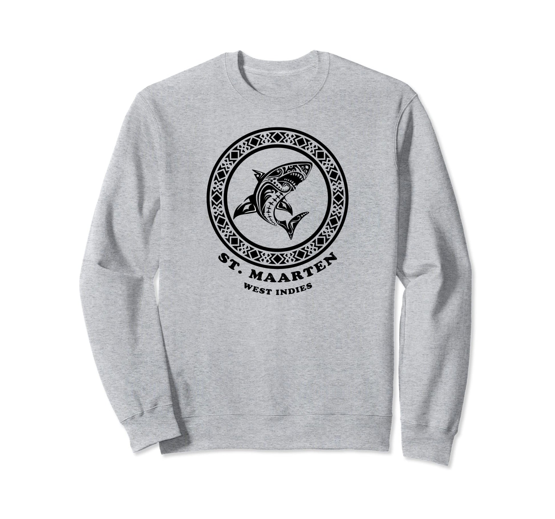 St Maarten West Indies Tribal Shark Sweatshirt - Unique Graphic Men Women - T-Shirt, Sweatshirt, Hoodie