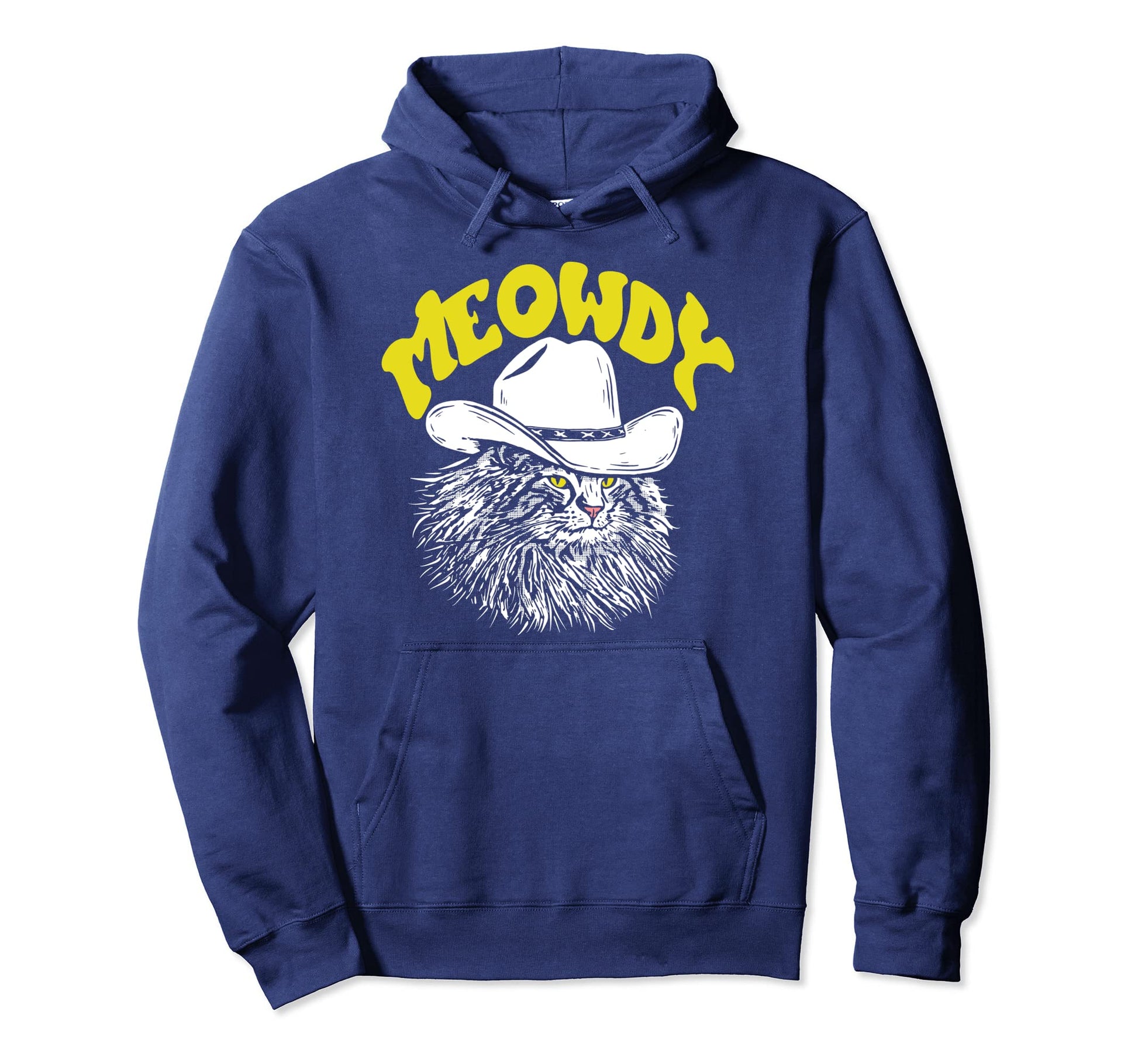 Meowdy Funny Country Music Cat Cowboy Hoodie - Streetwear Style Men Women - T-Shirt, Sweatshirt, Hoodie