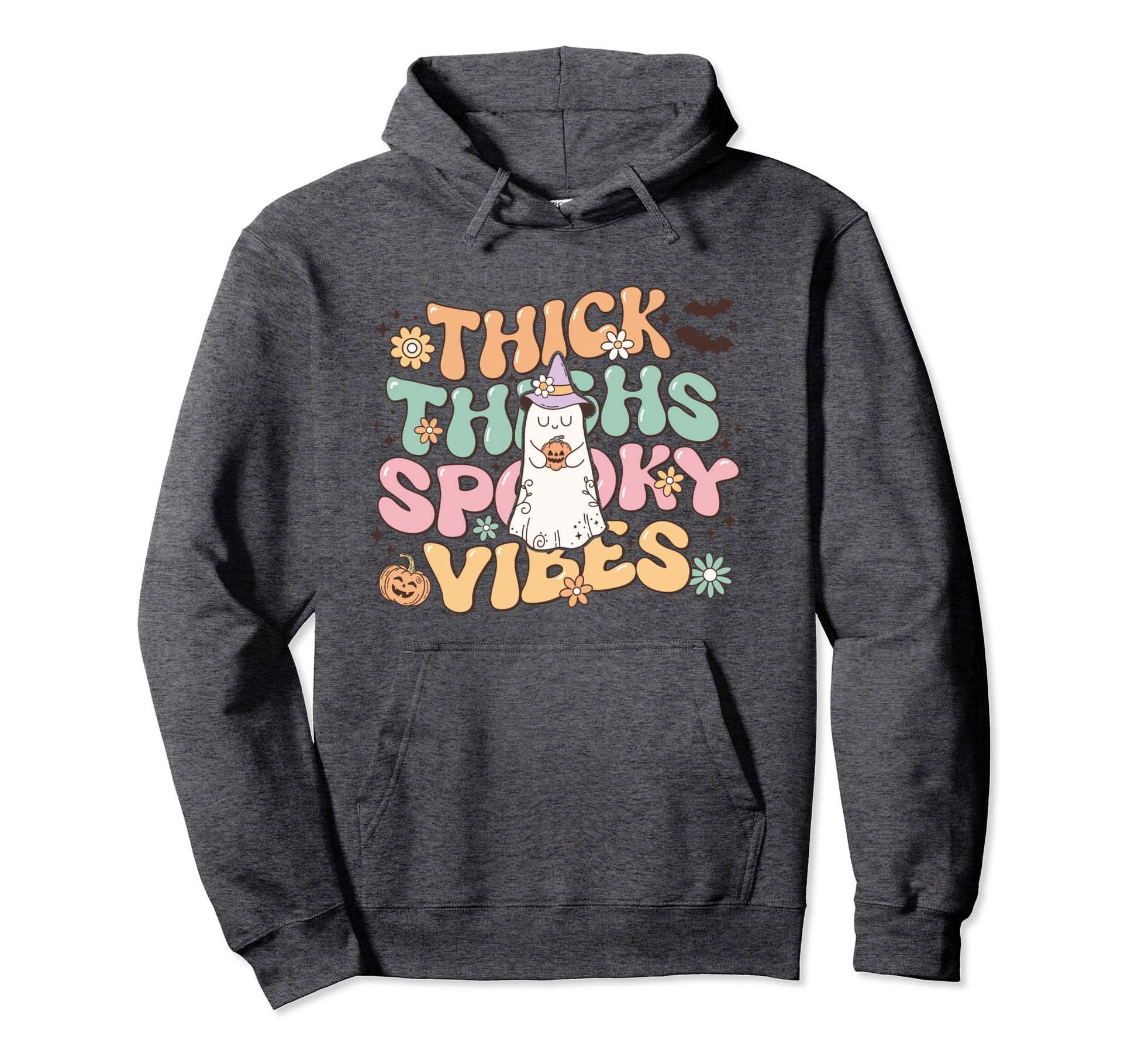 Thick Thighs Spooky Vibes Peace Love Hoodie - Custom Art Print for Adults - T-Shirt, Sweatshirt, Hoodie