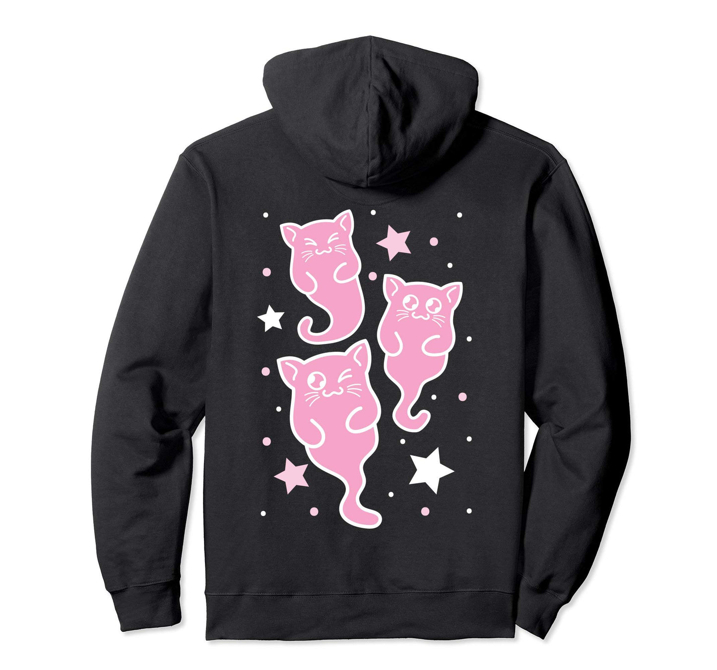 Vaporwave Ghost Kawaii Pastel Cats Hoodie - Trendy Graphic Unisex - T-Shirt, Sweatshirt, Hoodie