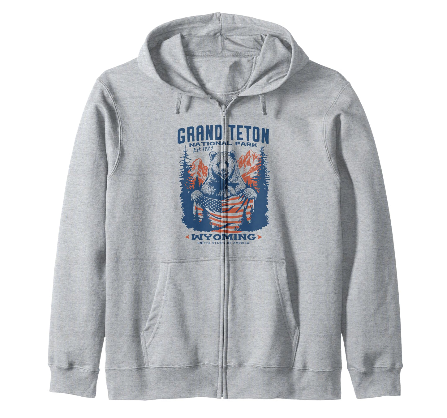 Grand Teton National Park Patriotic Usa T-Shirt - Graphic Print for Adults - T-Shirt, Sweatshirt, Hoodie