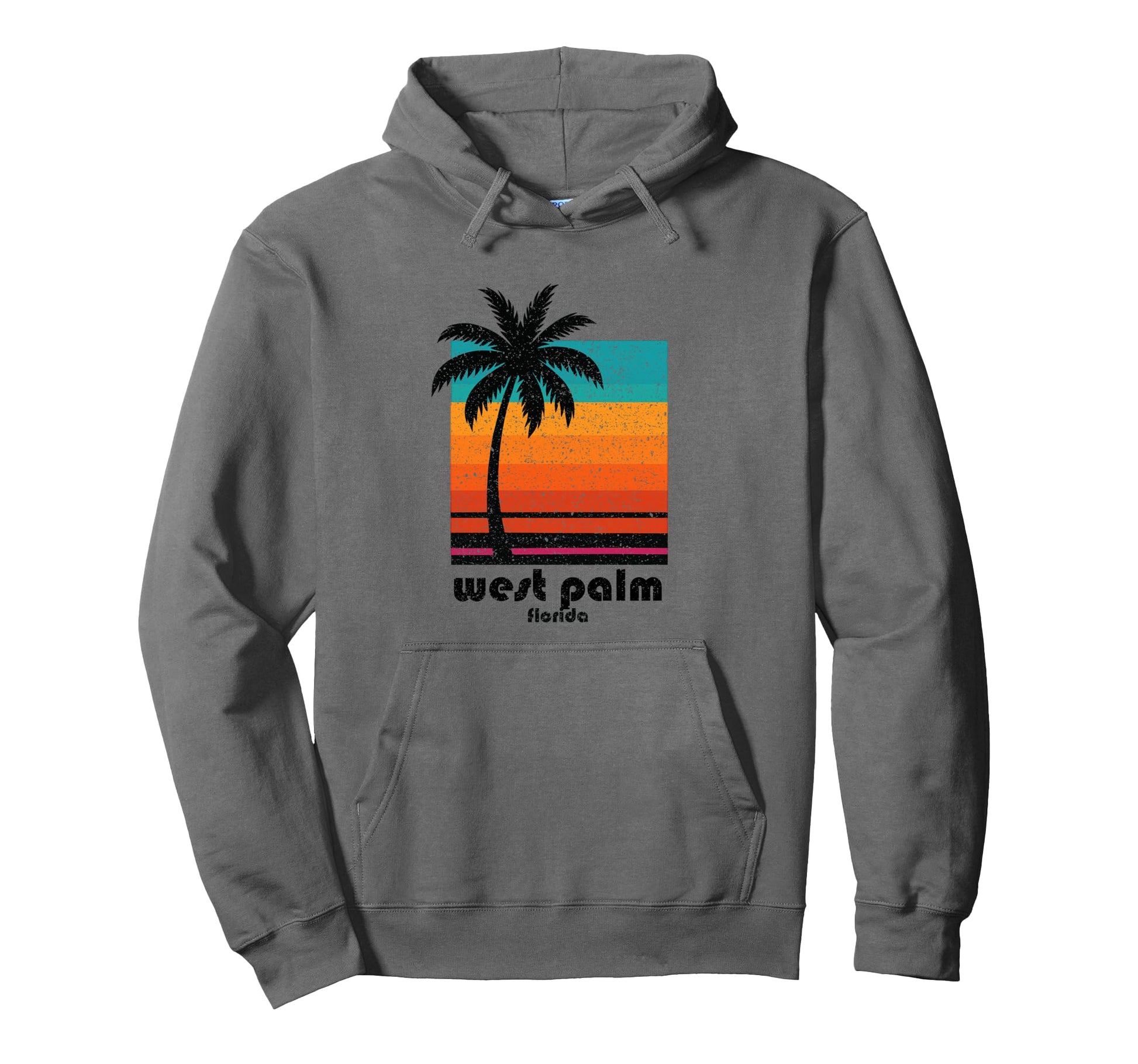 West Palm Florida Weathered Souvenir Hoodie - Casual Everyday Wear Unisex - T-Shirt, Sweatshirt, Hoodie