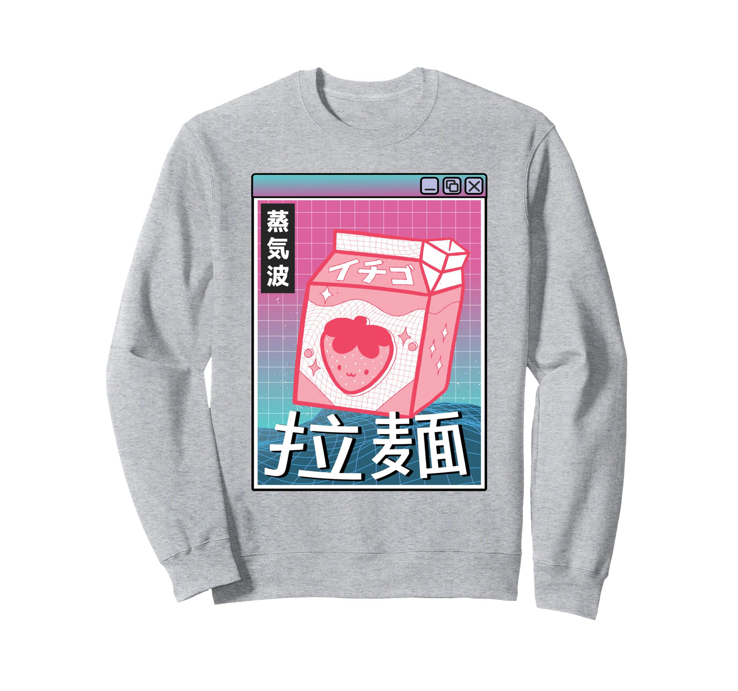 Strawberry Milk Digital Japan Sweatshirt - Casual Everyday Wear Men Women - T-Shirt, Sweatshirt, Hoodie