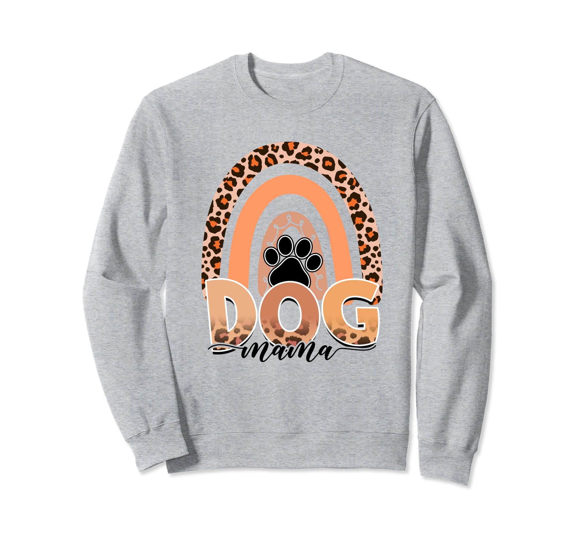 Dog Mom Rainbow Leopard Paw Sweatshirt - Aesthetic Graphic Men Women - T-Shirt, Sweatshirt, Hoodie