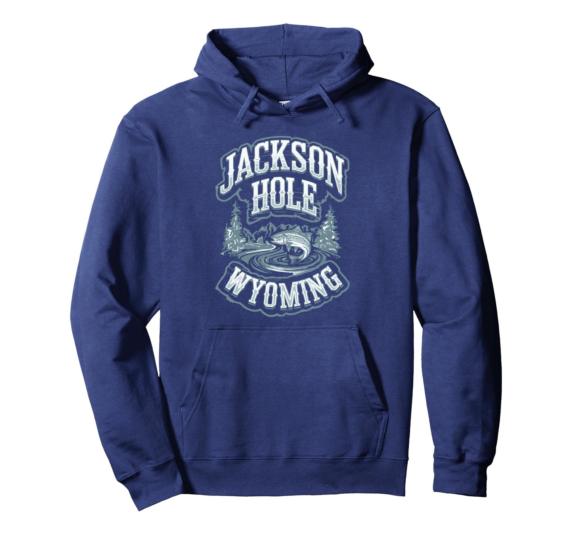 Jackson Hole Wyoming Trout Fly Fishing Hoodie - Streetwear Style Unisex - T-Shirt, Sweatshirt, Hoodie
