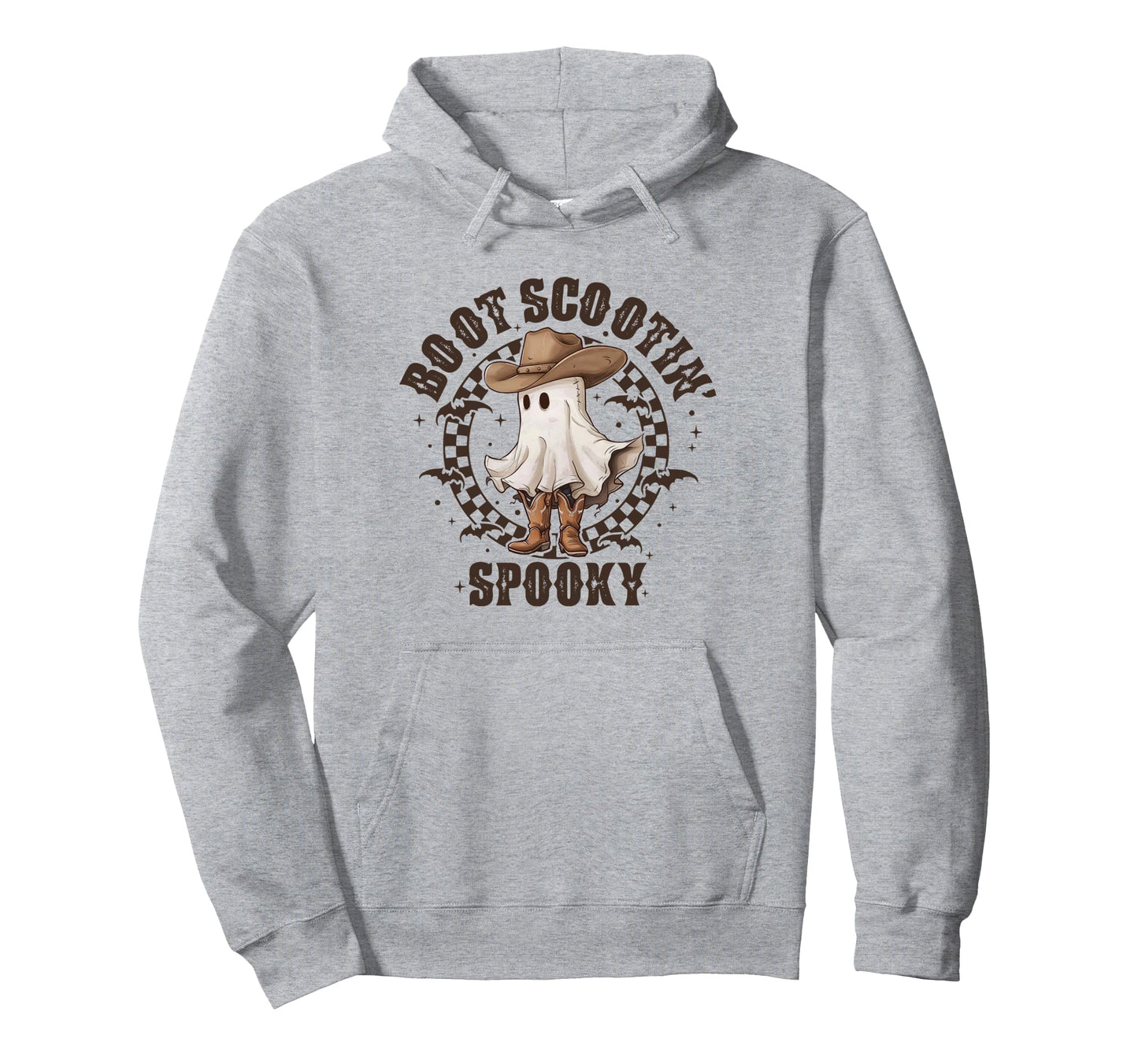 Boot Scootin Spooky Western Ghost Halloween Hoodie - Unique Graphic Unisex - T-Shirt, Sweatshirt, Hoodie
