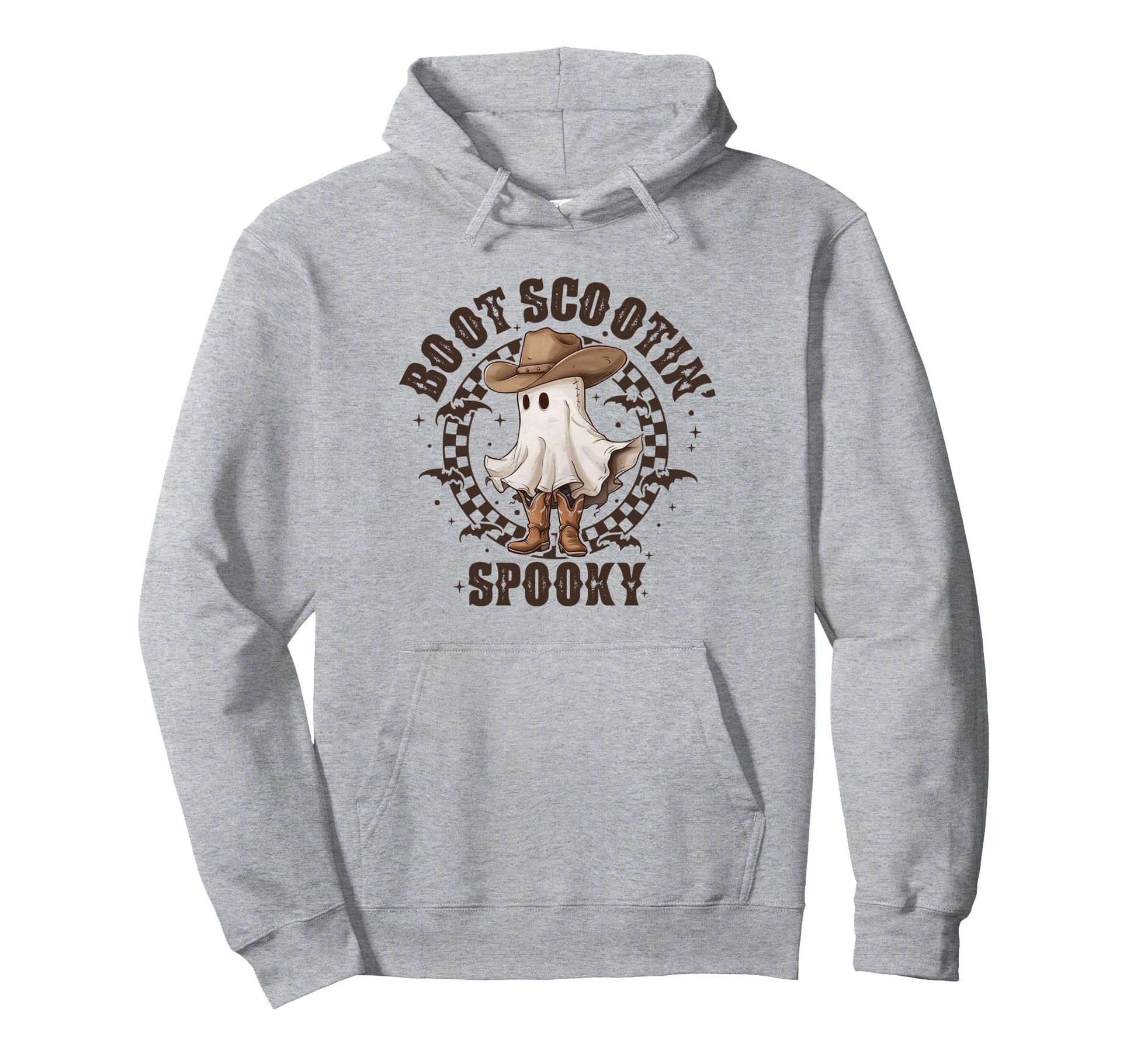 Boot Scootin Spooky Western Ghost Halloween Hoodie - Unique Graphic Unisex - T-Shirt, Sweatshirt, Hoodie