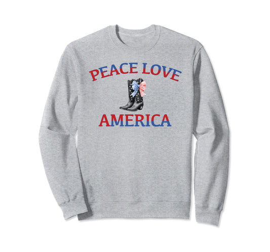 4Th July Outfit Peace Love America Sweatshirt - Streetwear Style Men Women - T-Shirt, Sweatshirt, Hoodie