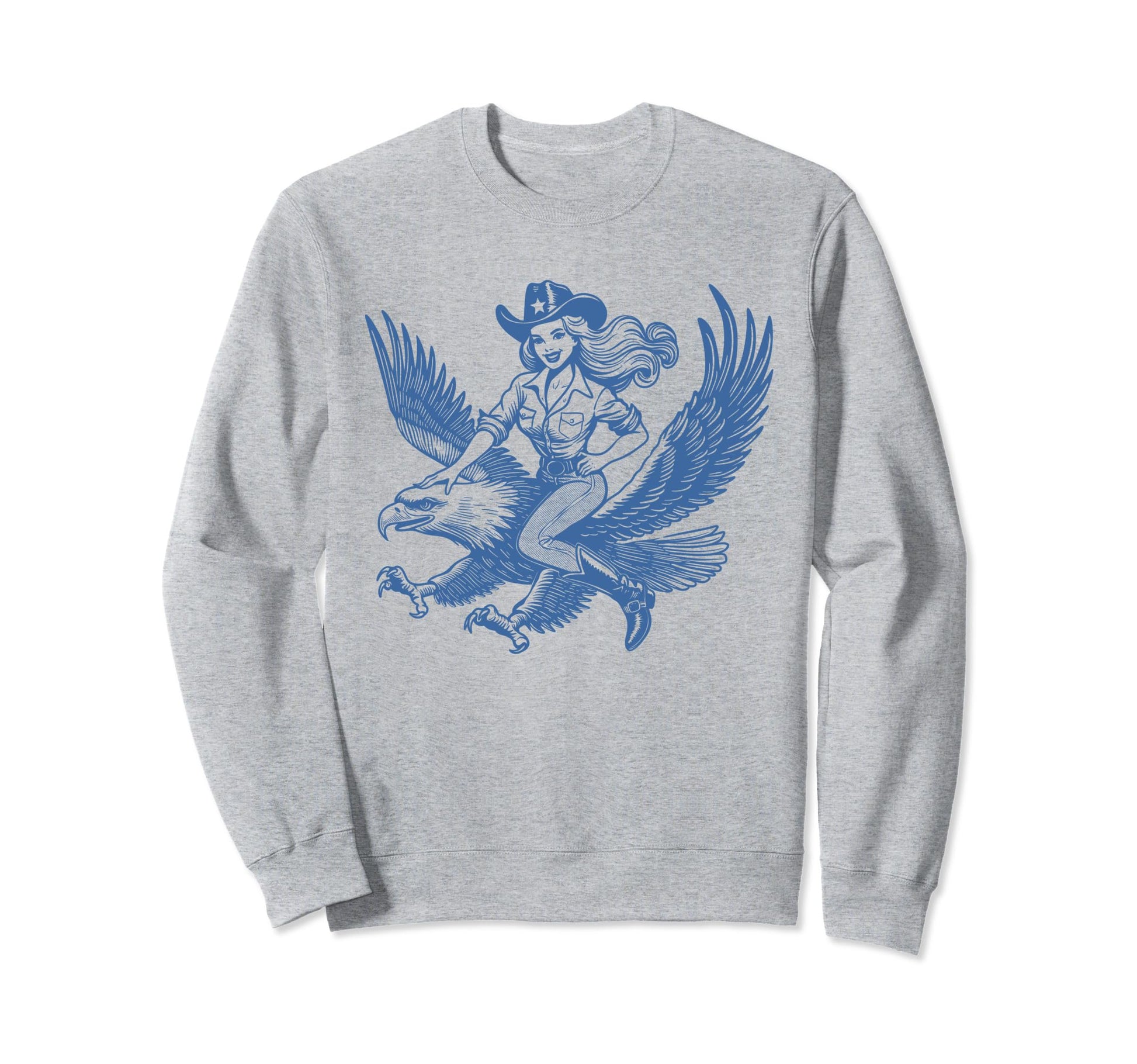 Funny Western Cowboy Cowgirl Sweatshirt - Minimalist Print for Adults - T-Shirt, Sweatshirt, Hoodie