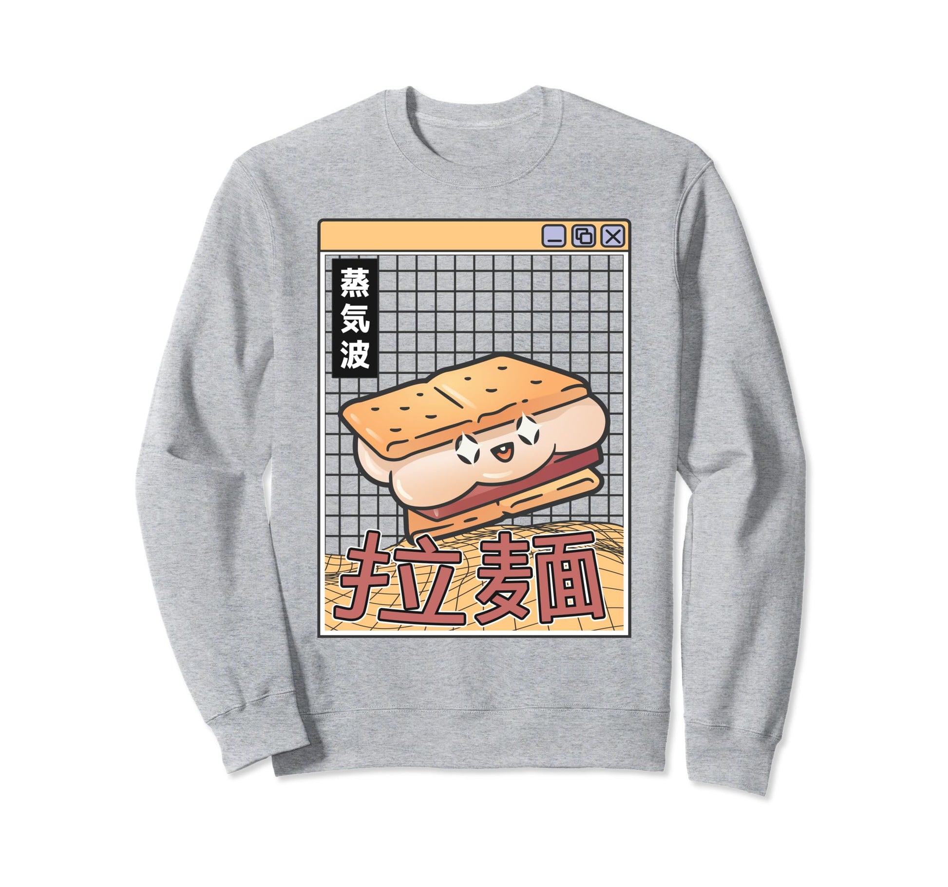 Japanese Smore Kawaii Grid Vaporwave Sweatshirt - Streetwear Style Unisex - T-Shirt, Sweatshirt, Hoodie