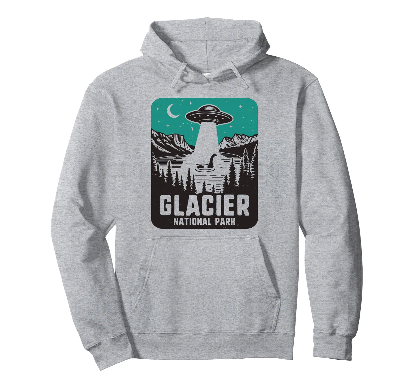 Glacier National Park Montana Ufo Hoodie - Casual Everyday Wear for Adults - T-Shirt, Sweatshirt, Hoodie