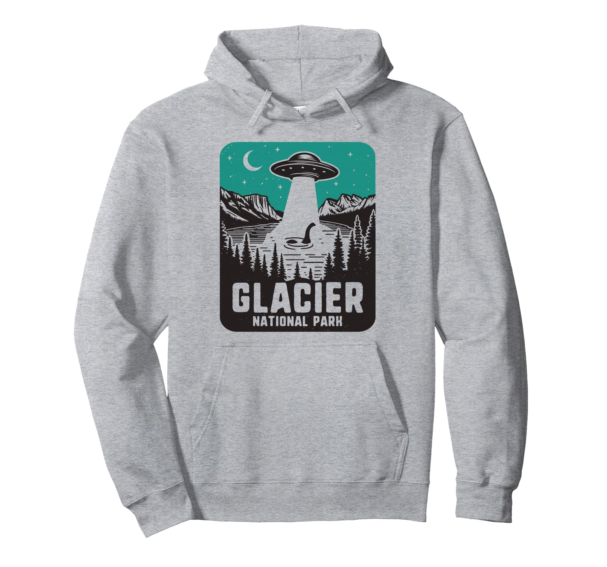 Glacier National Park Montana Ufo Hoodie - Casual Everyday Wear for Adults - T-Shirt, Sweatshirt, Hoodie