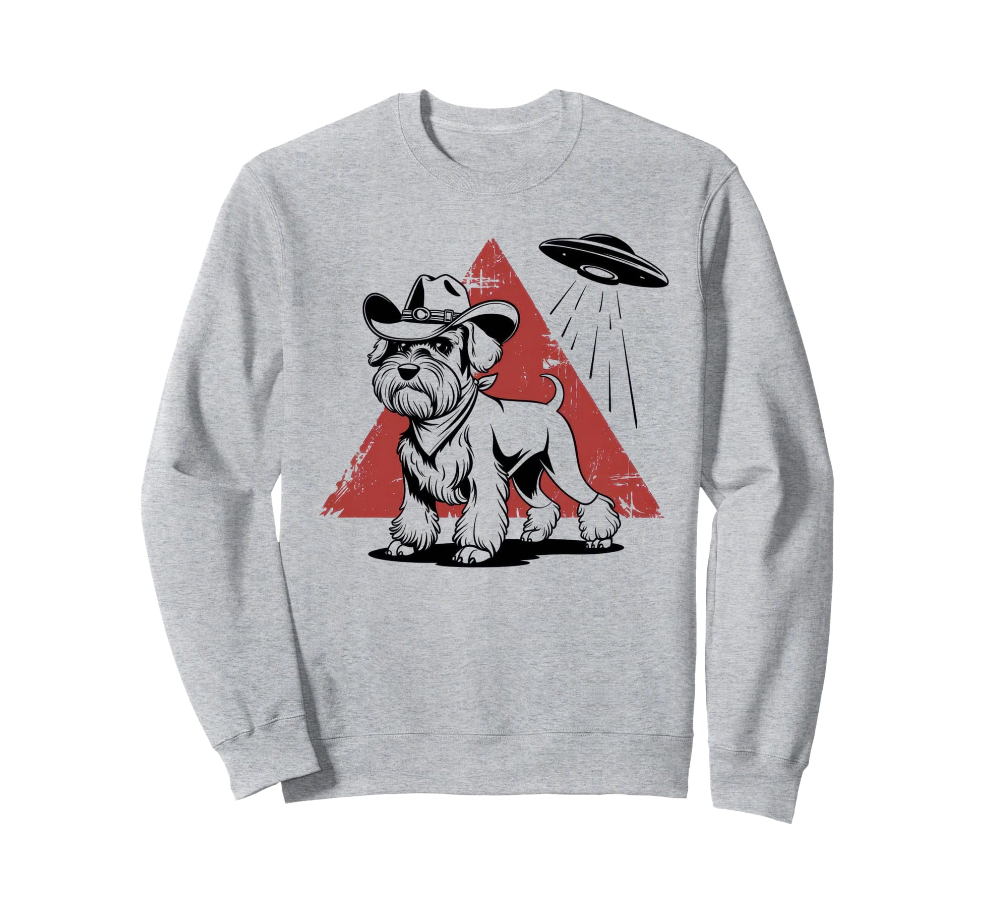 Schnauzer Schnauzer Ufo Western Sweatshirt - Unique Graphic for Adults - T-Shirt, Sweatshirt, Hoodie
