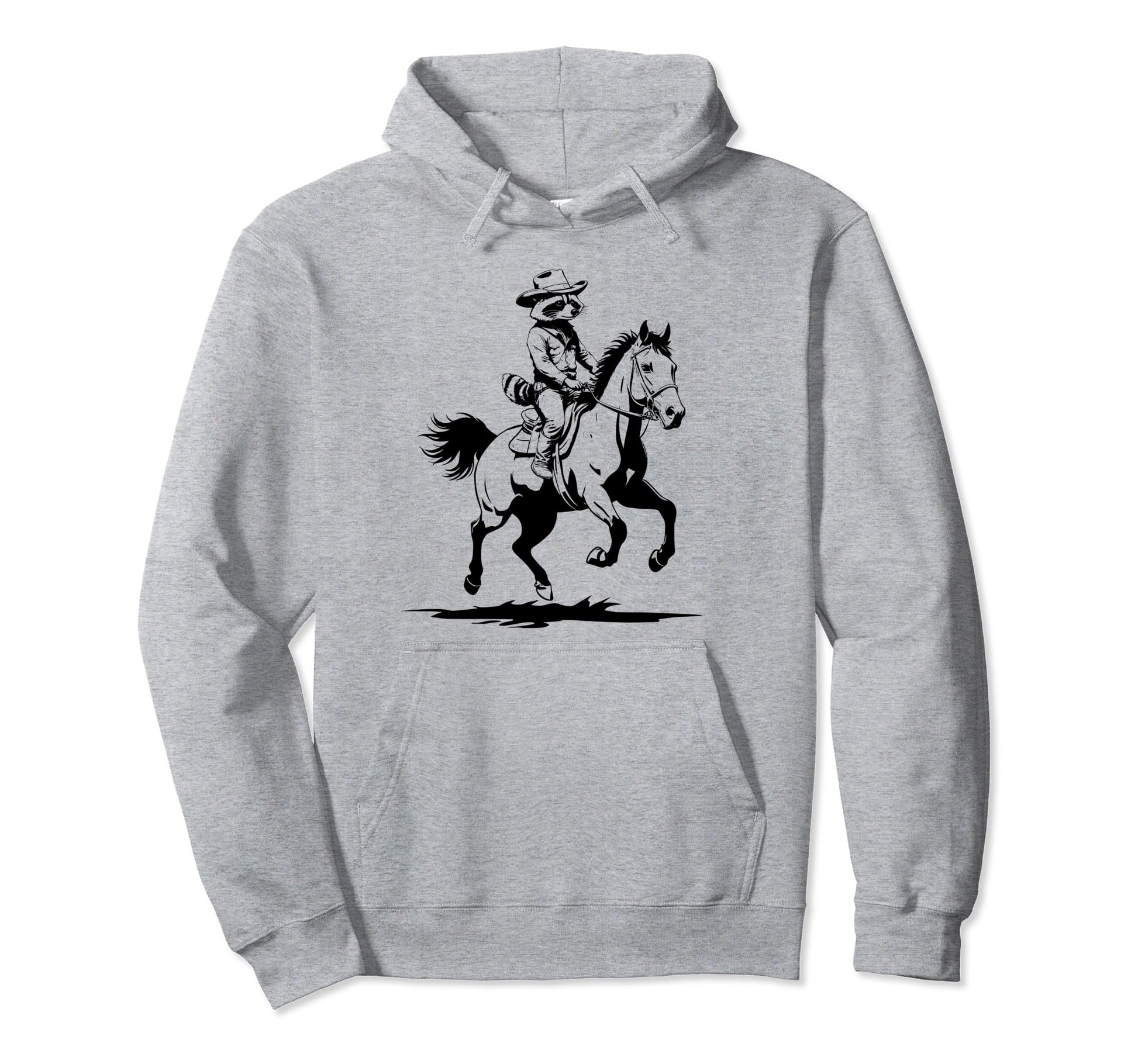 Cowboy Raccoon Riding Horse Hoodie - Casual Everyday Wear for Adults - T-Shirt, Sweatshirt, Hoodie