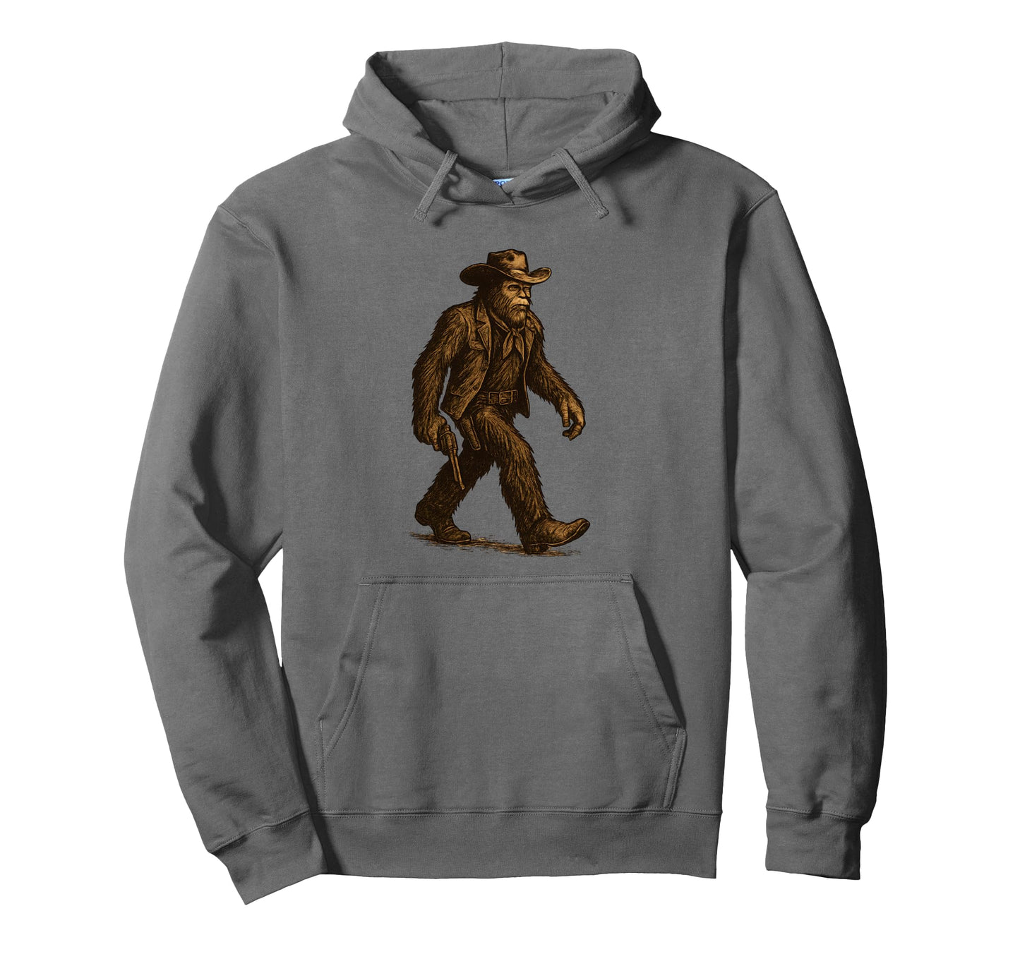 Cowboy Bigfoot Sasquatch Wild West Hoodie - Aesthetic Graphic for Adults - T-Shirt, Sweatshirt, Hoodie