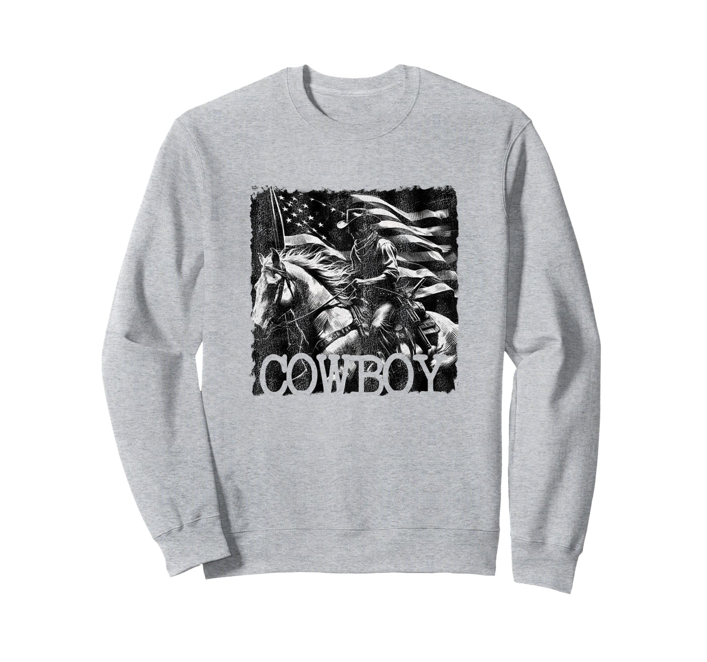 Simple Cowboy Dark Western Black Sweatshirt - Aesthetic Graphic for Adults - T-Shirt, Sweatshirt, Hoodie