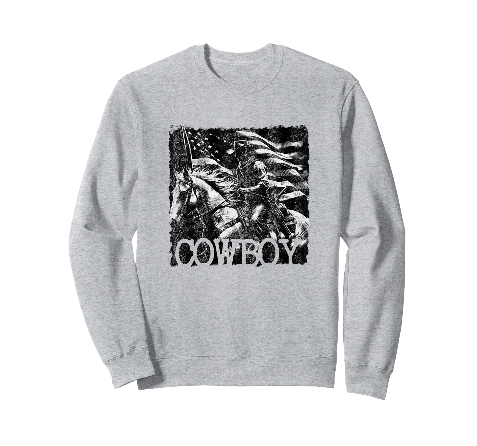 Simple Cowboy Dark Western Black Sweatshirt - Aesthetic Graphic for Adults - T-Shirt, Sweatshirt, Hoodie