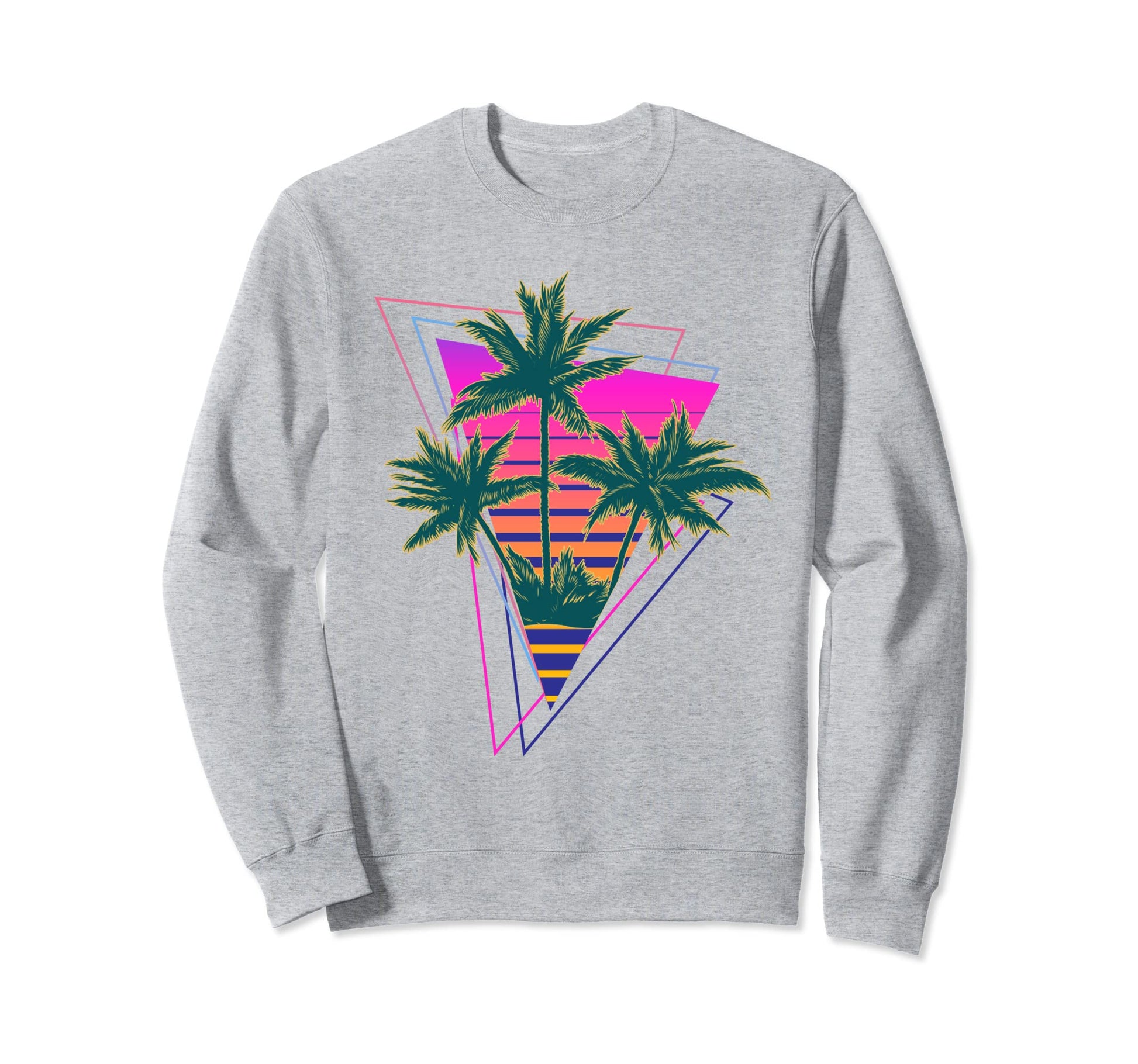 90S Vaporwave Aesthetic Palm Trees Sweatshirt - Graphic Print Men Women - T-Shirt, Sweatshirt, Hoodie