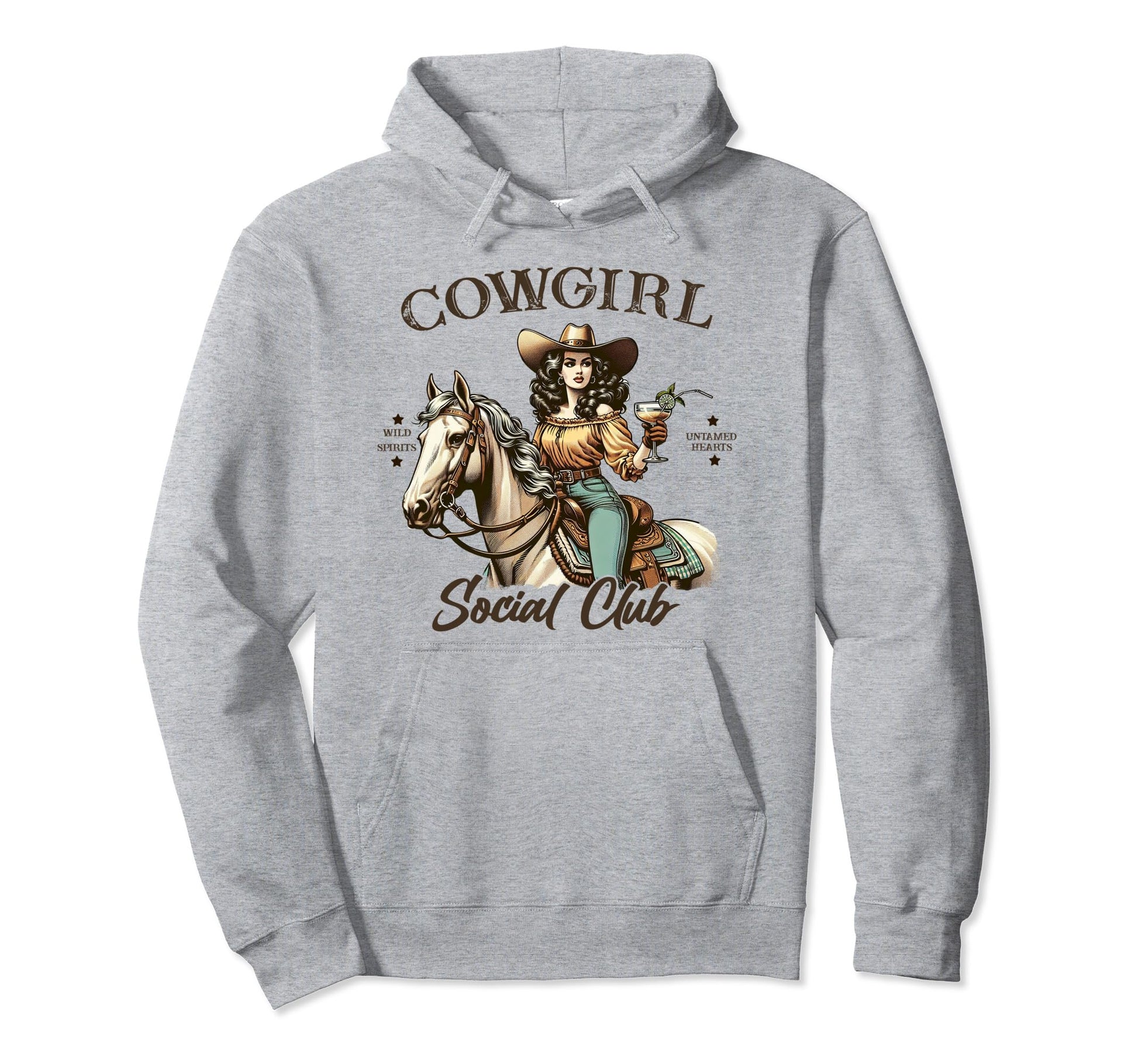 Cowgirl Social Club Western Horse Equestrian Hoodie - Unique Graphic Unisex - T-Shirt, Sweatshirt, Hoodie