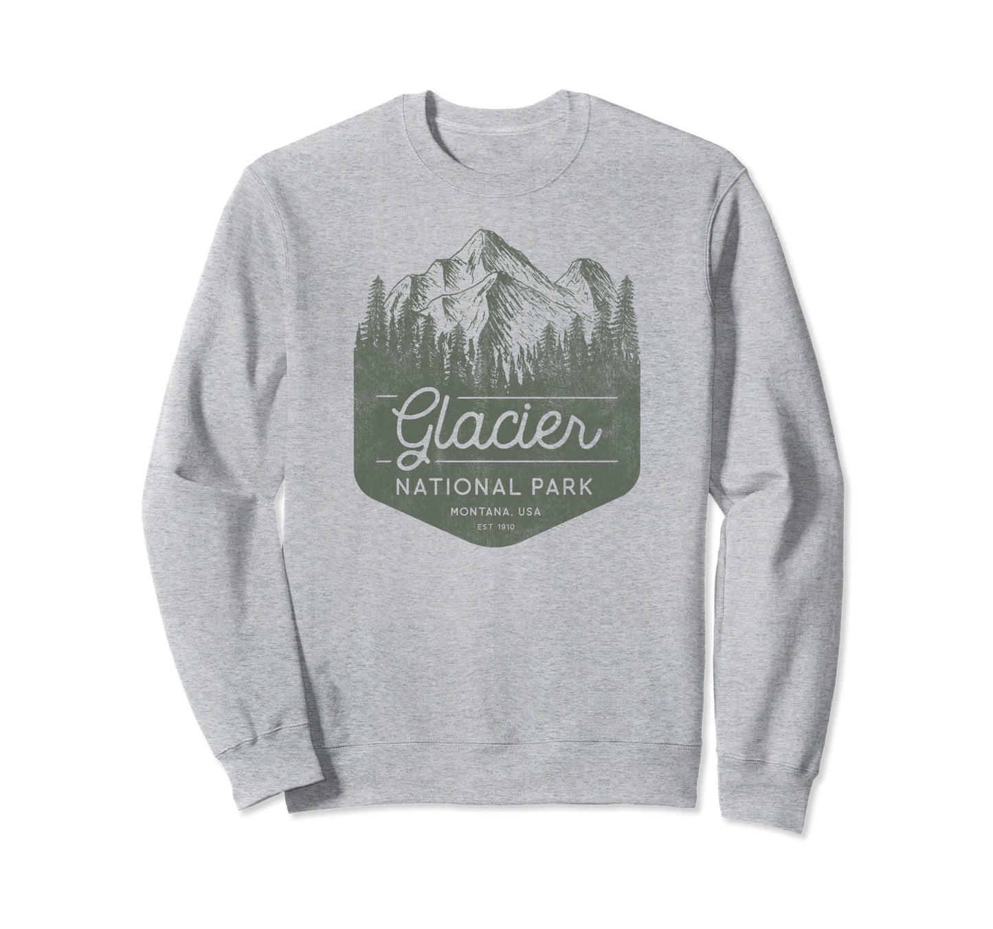 Glacier National Park Montana Sweatshirt - Casual Everyday Wear Unisex - T-Shirt, Sweatshirt, Hoodie
