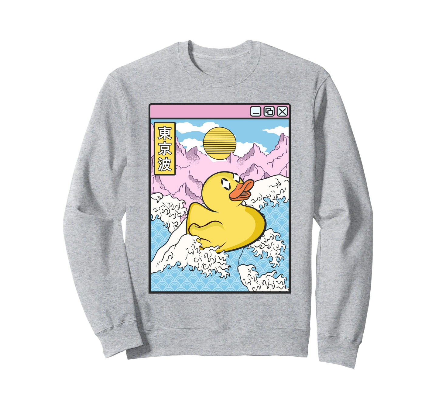 Surfing Rubber Duck Japanese Waves Sweatshirt - Novelty Apparel Men Women - T-Shirt, Sweatshirt, Hoodie