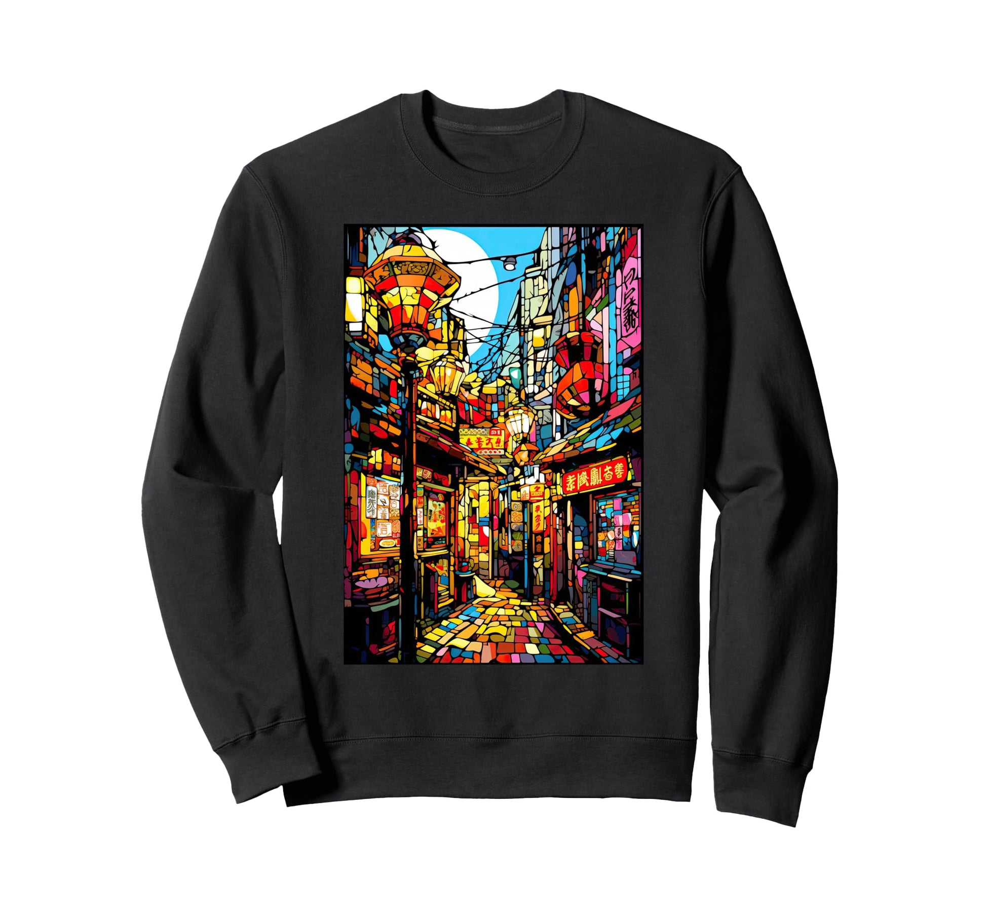 Osaka City Pop Stained Glass Japanese Sweatshirt - Streetwear Style Unisex - T-Shirt, Sweatshirt, Hoodie
