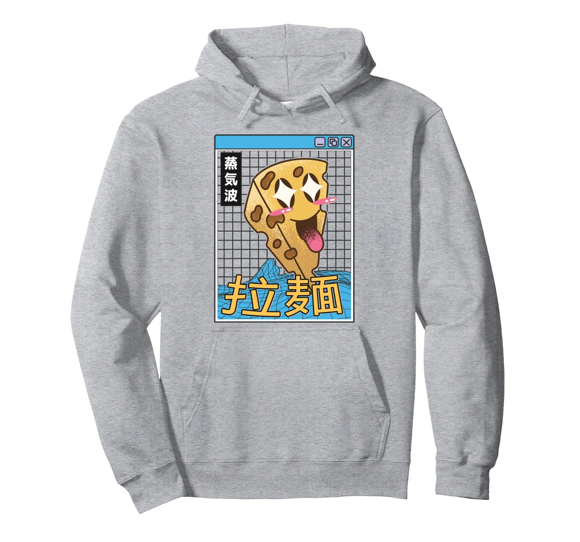 Japan Cheese Kawaii Grid Vaporwave Hoodie - Casual Everyday Wear Unisex - T-Shirt, Sweatshirt, Hoodie