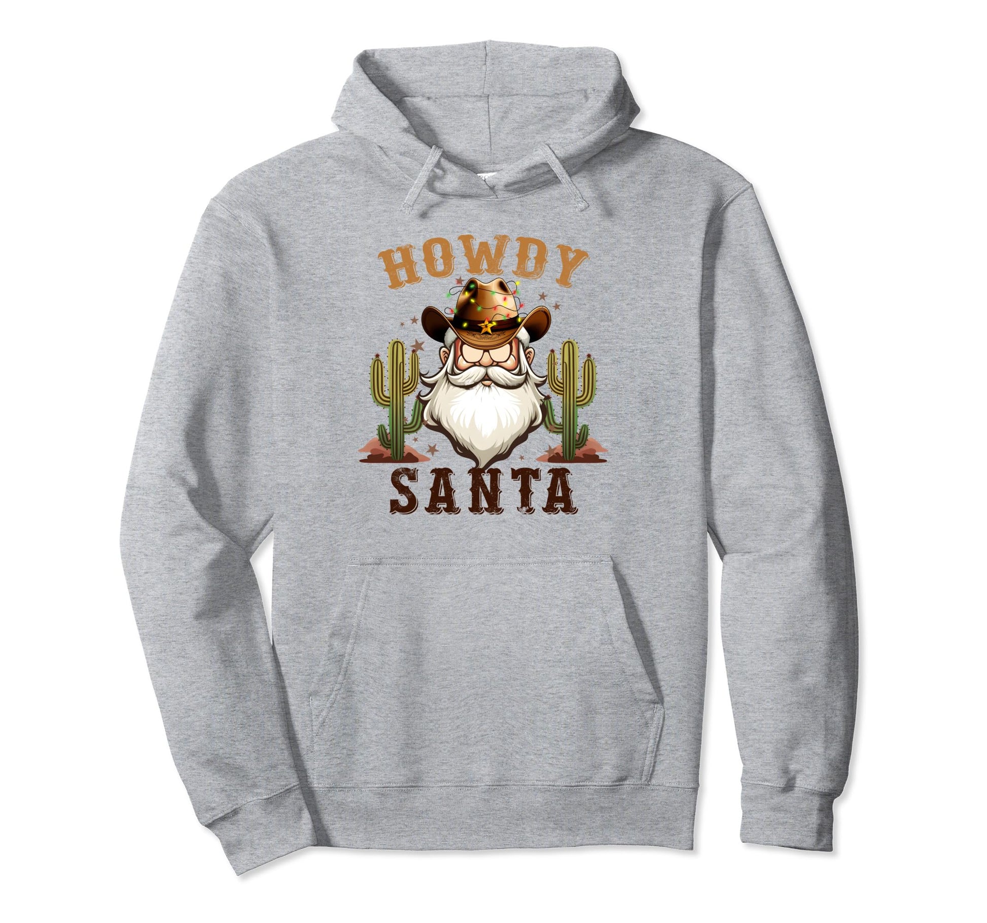 Howdy Santa Western Merry Cowboy Hoodie - Casual Everyday Wear Unisex - T-Shirt, Sweatshirt, Hoodie