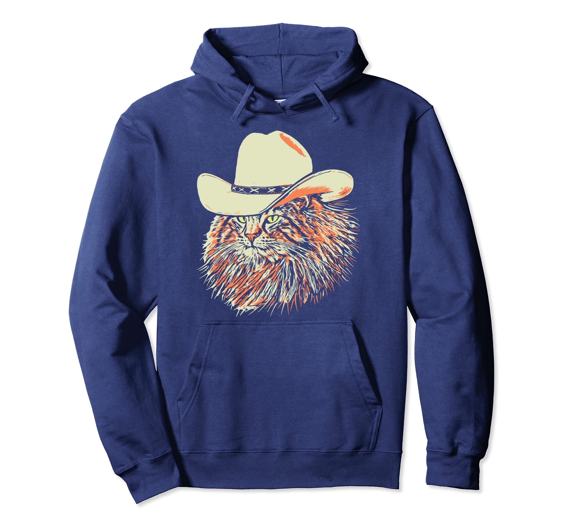 Meowdy Funny Country Music Cat Cowboy Hoodie - Custom Art Print for Adults - T-Shirt, Sweatshirt, Hoodie