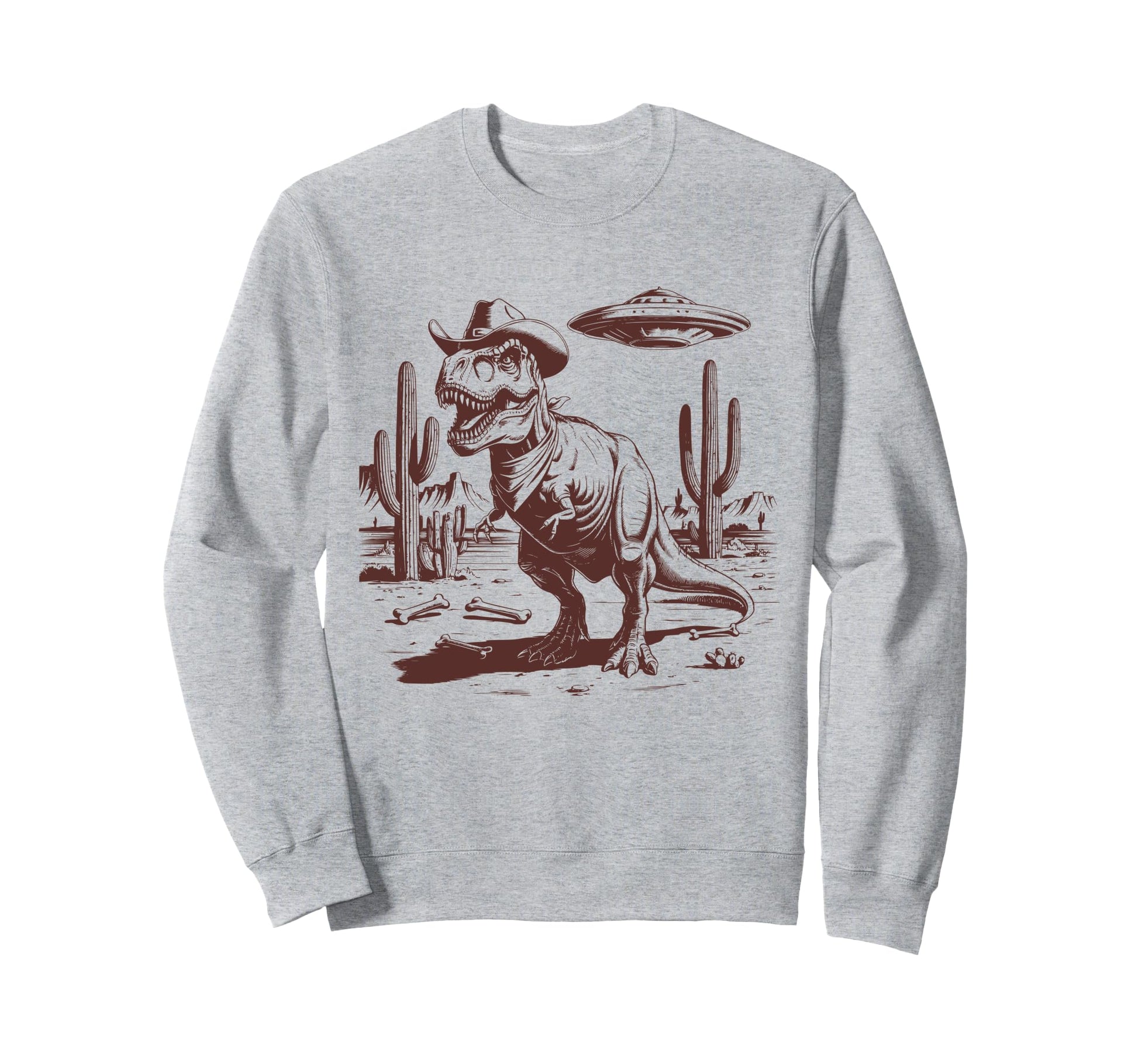 T Rex Ufo Western Alien 90S Cowboy Sweatshirt - Streetwear Style Men Women - T-Shirt, Sweatshirt, Hoodie