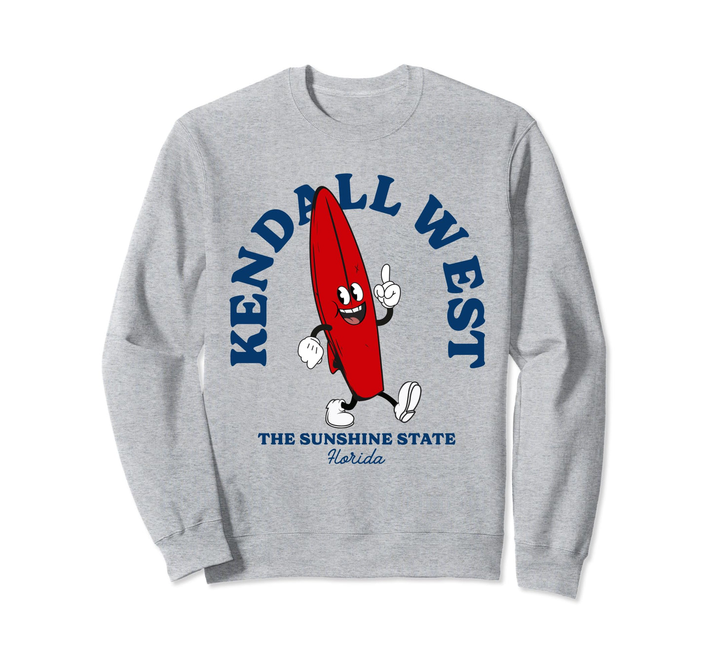 Kendall West Florida Surfer Beach Sweatshirt - Unique Graphic for Adults - T-Shirt, Sweatshirt, Hoodie