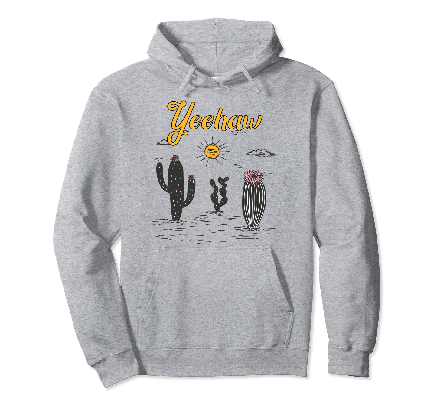 Yeehaw Cactus Desert Western Hippie Hoodie - Graphic Print Men Women - T-Shirt, Sweatshirt, Hoodie